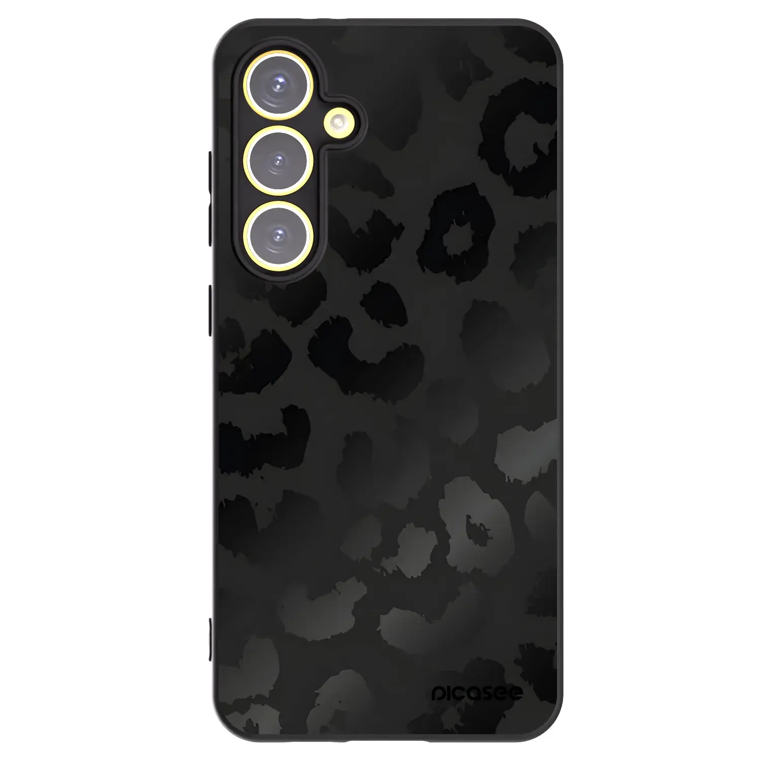 Silikonový černý obal pro Samsung Galaxy S24 FE S721B - Midnight Leopard