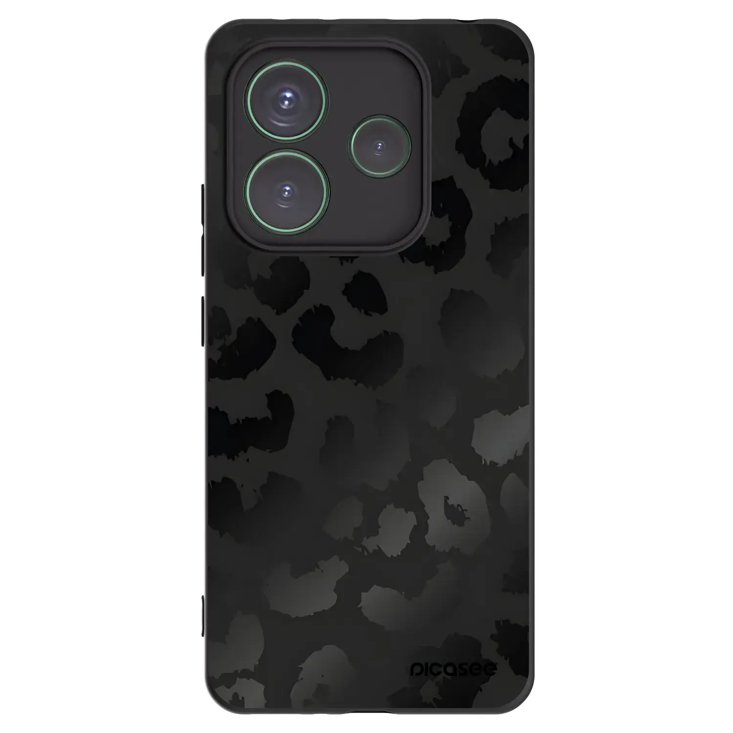 Silikonový černý obal pro Xiaomi Redmi Note 14 5G - Midnight Leopard