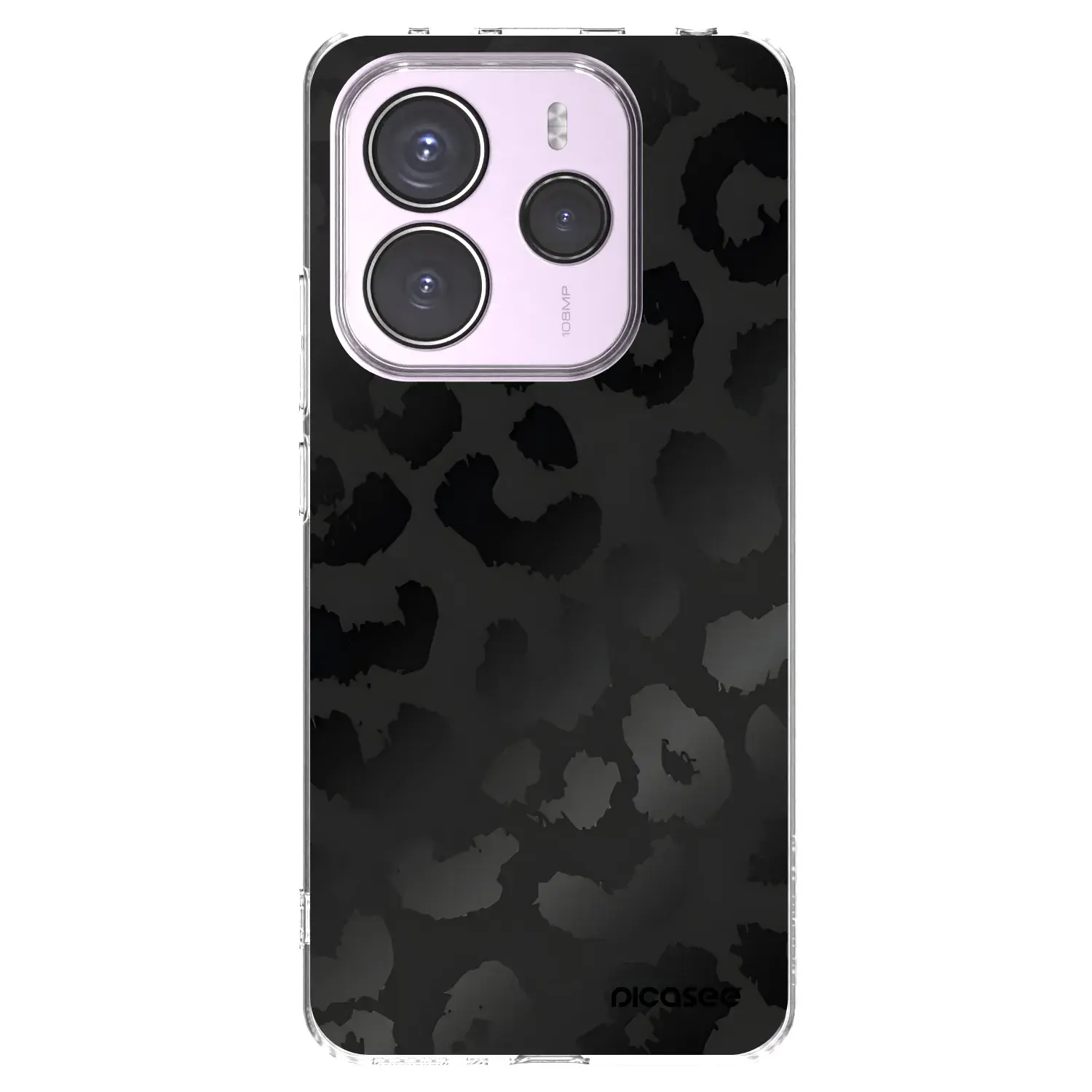 Silikonový průhledný obal pro Xiaomi Redmi Note 14 5G - Midnight Leopard
