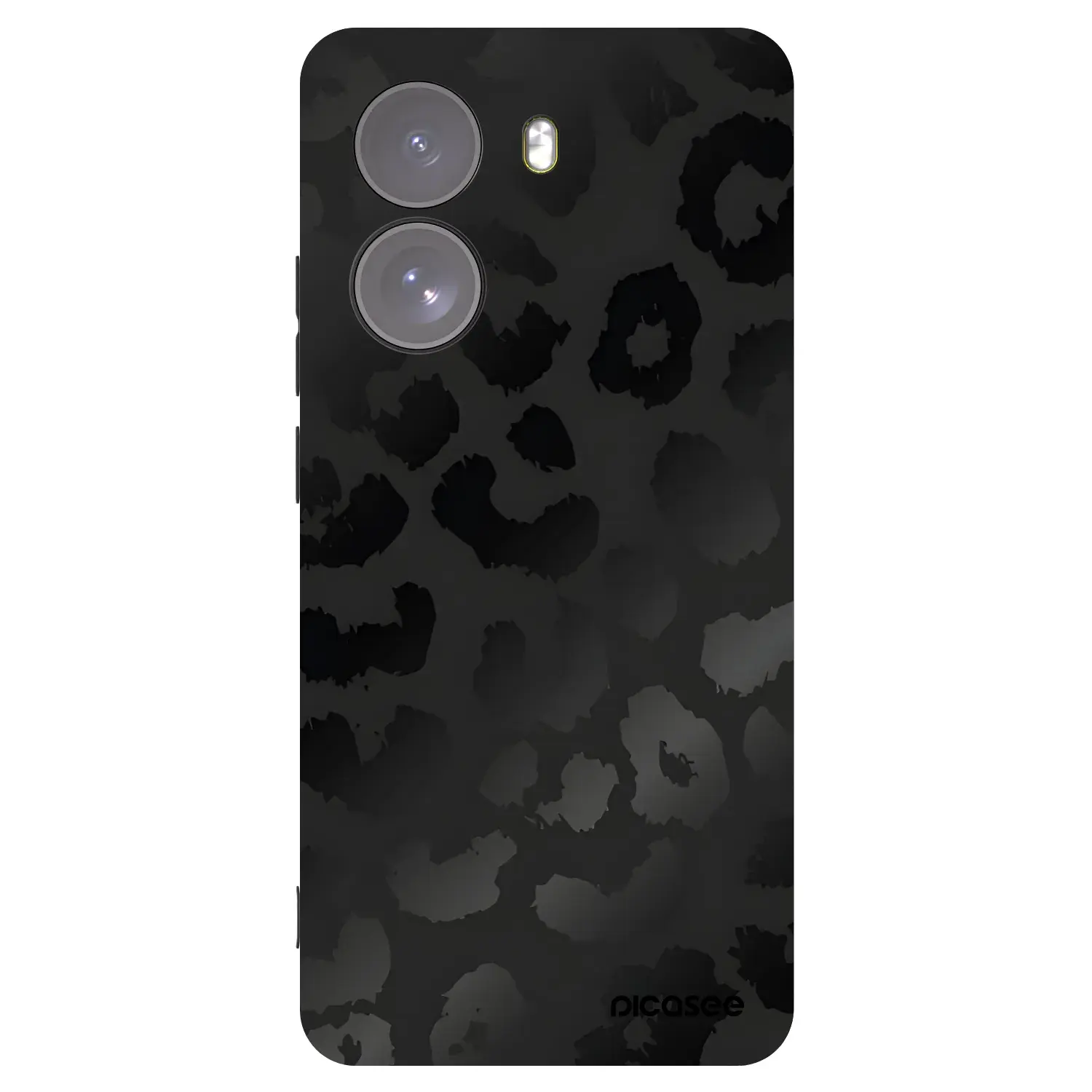 Silikonový černý obal pro Xiaomi Poco X7 - Midnight Leopard