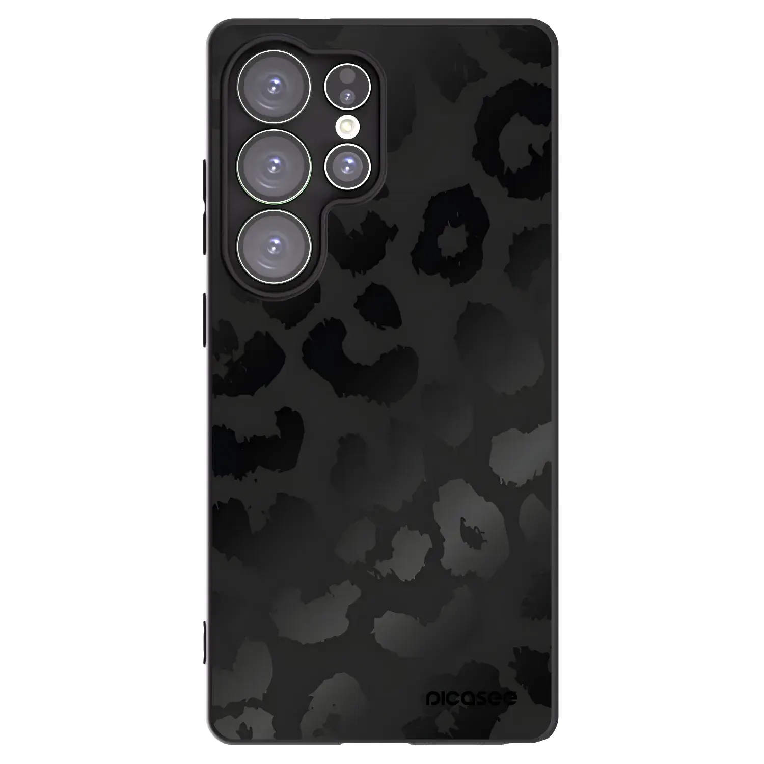 Silikonový černý obal pro Samsung Galaxy S25 Ultra 5G - Midnight Leopard