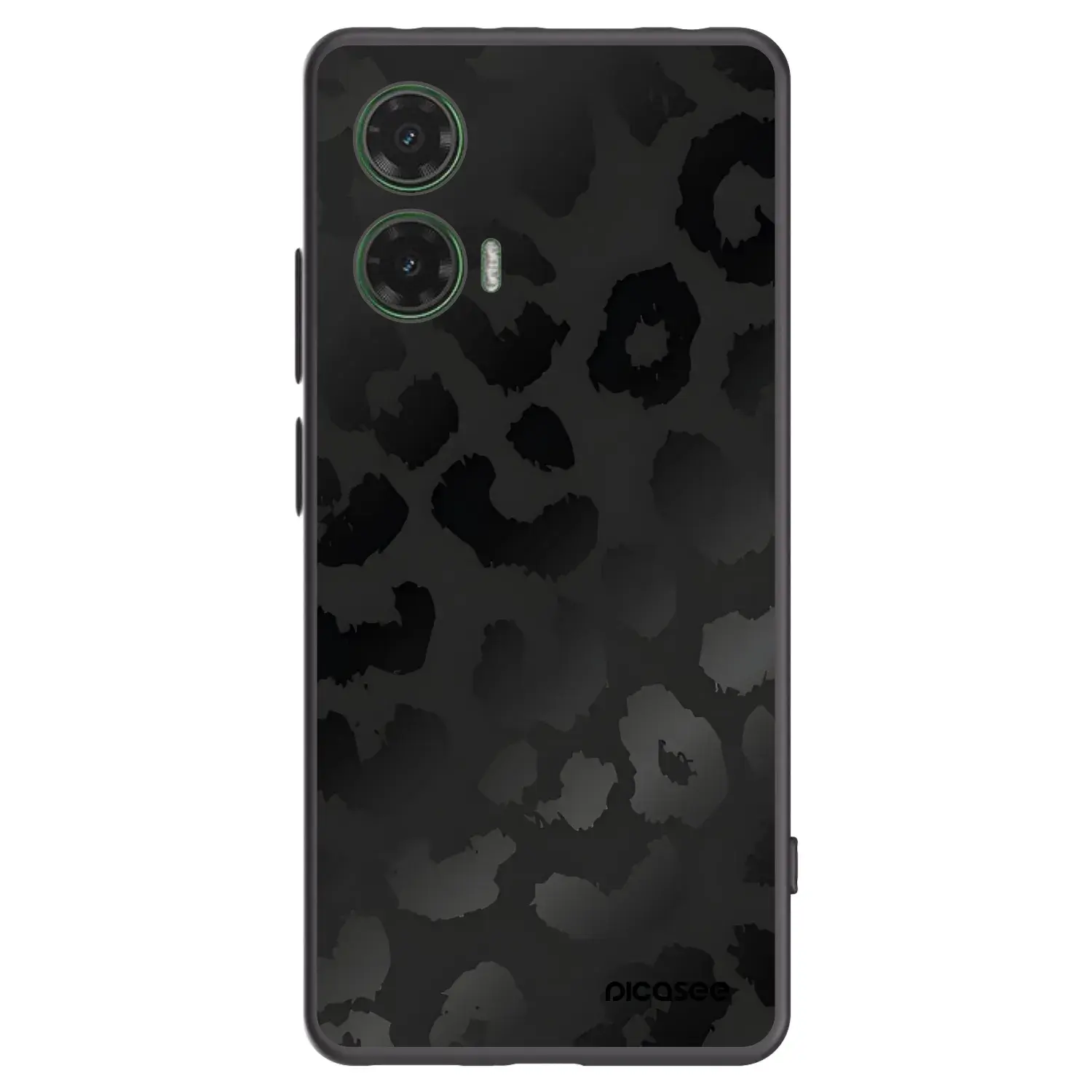 Silikonový černý obal pro Motorola Moto G35 5G - Midnight Leopard