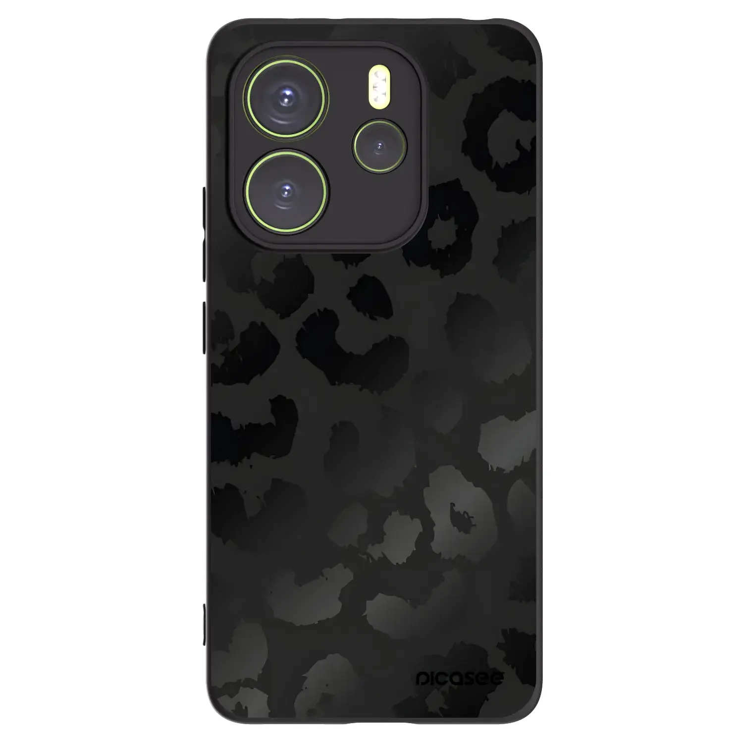 Silikonový černý obal pro Xiaomi Redmi Note 14 4G - Midnight Leopard