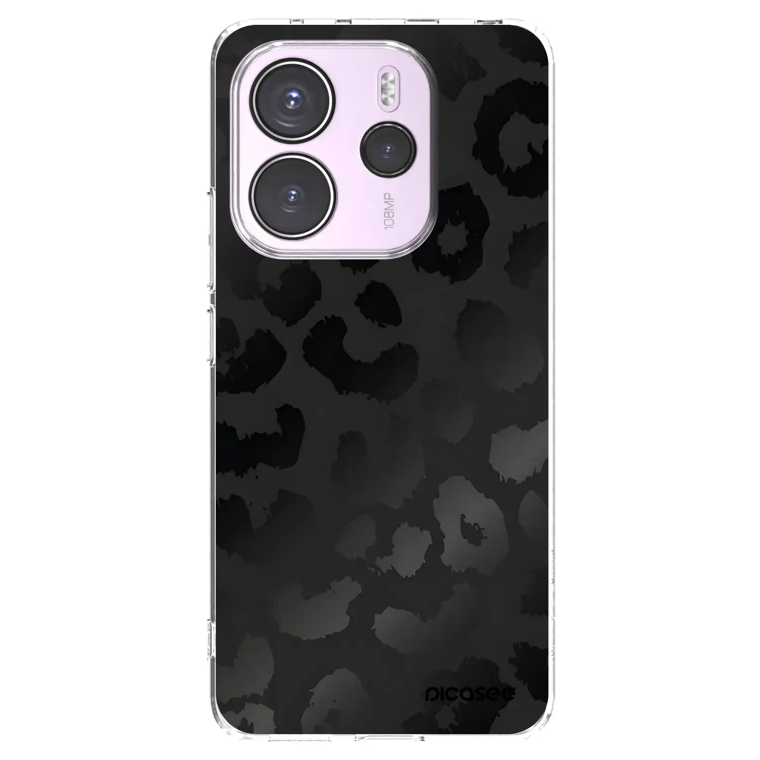 Silikonový průhledný obal pro Xiaomi Redmi Note 14 4G - Midnight Leopard