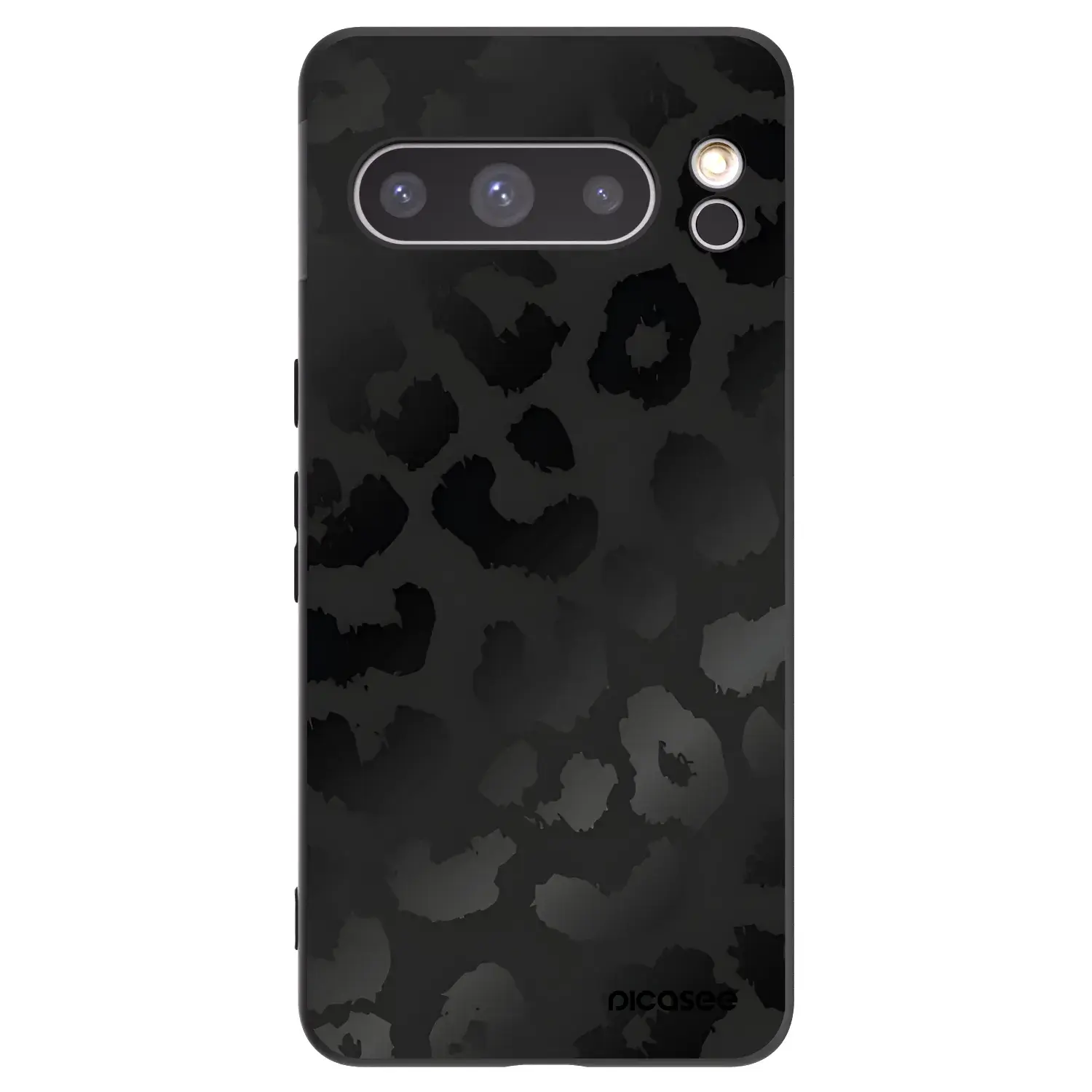 Silikonový černý obal pro Google Pixel 8 Pro - Midnight Leopard