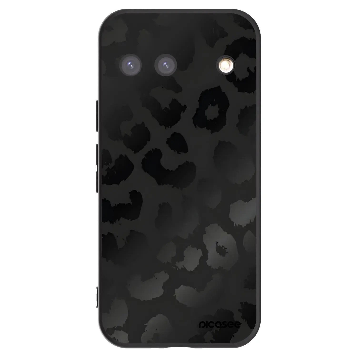 Silikonový černý obal pro Google Pixel 9 - Midnight Leopard