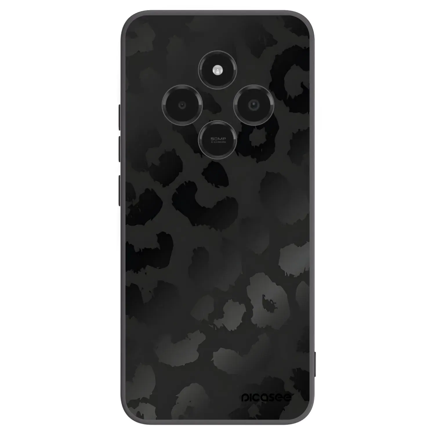 Silikonový černý obal pro Xiaomi Poco C75 - Midnight Leopard