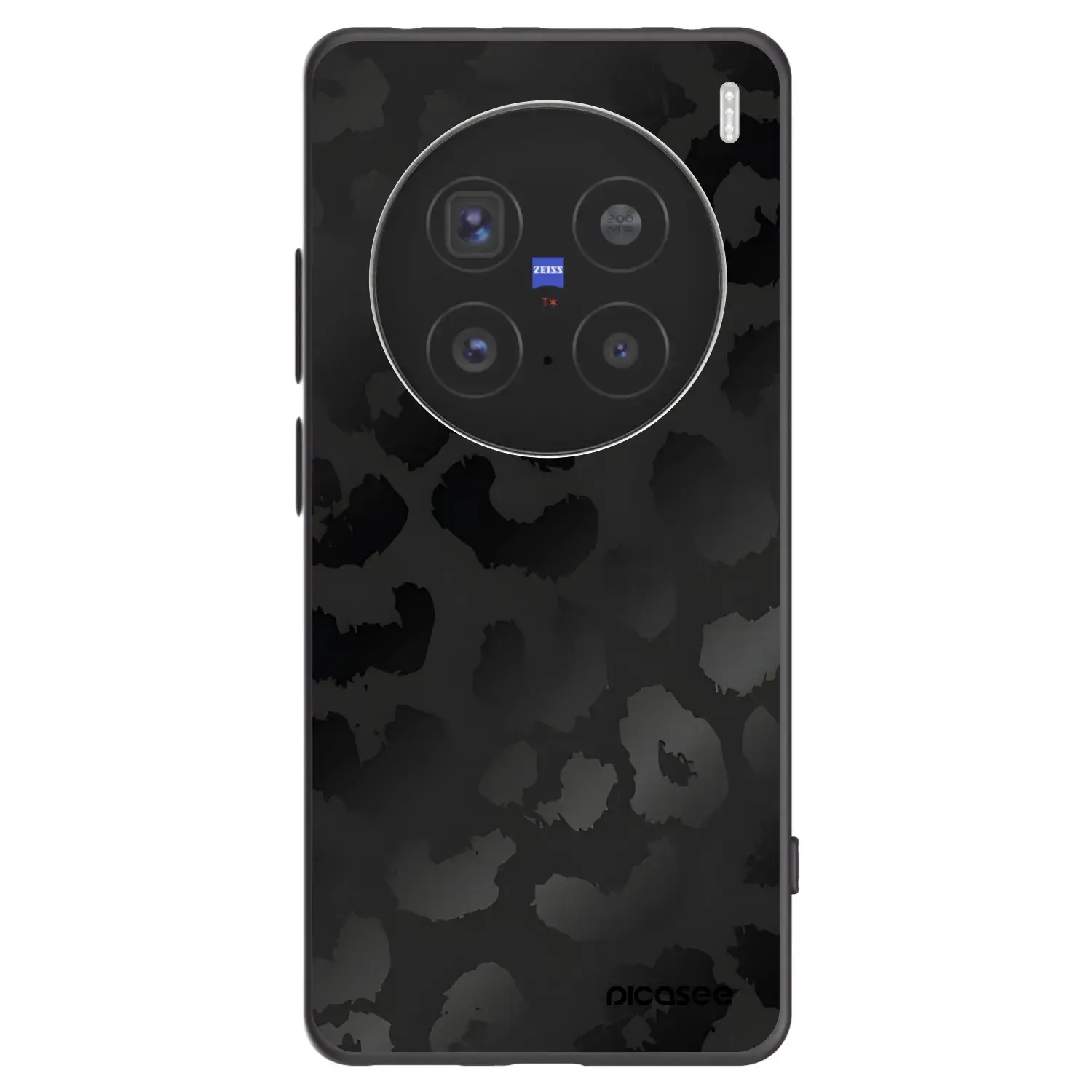 Silikonový černý obal pro Vivo X200 Pro - Midnight Leopard