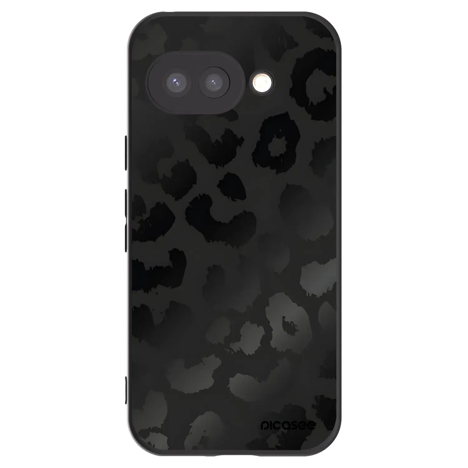 Silikonový černý obal pro Google Pixel 9a - Midnight Leopard