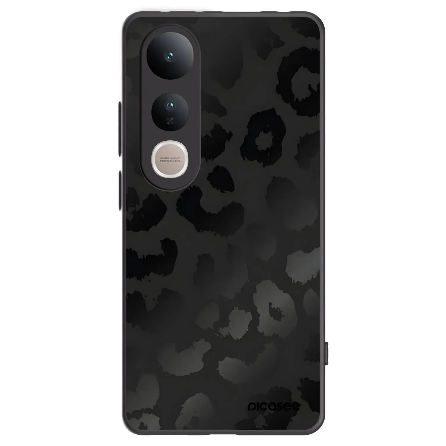 Silikonový černý obal pro Vivo V50 Lite 5G - Midnight Leopard