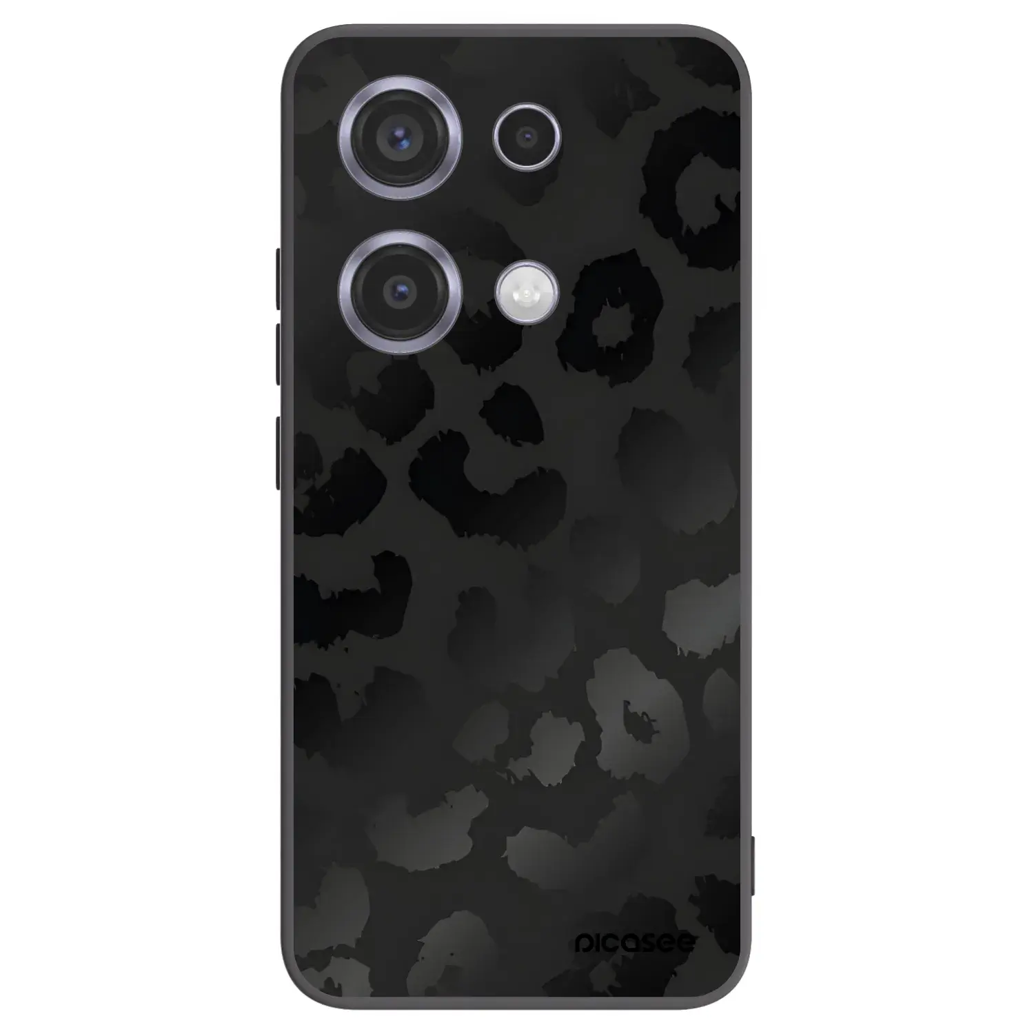 Silikonový černý obal pro Xiaomi Redmi Note 14S - Midnight Leopard