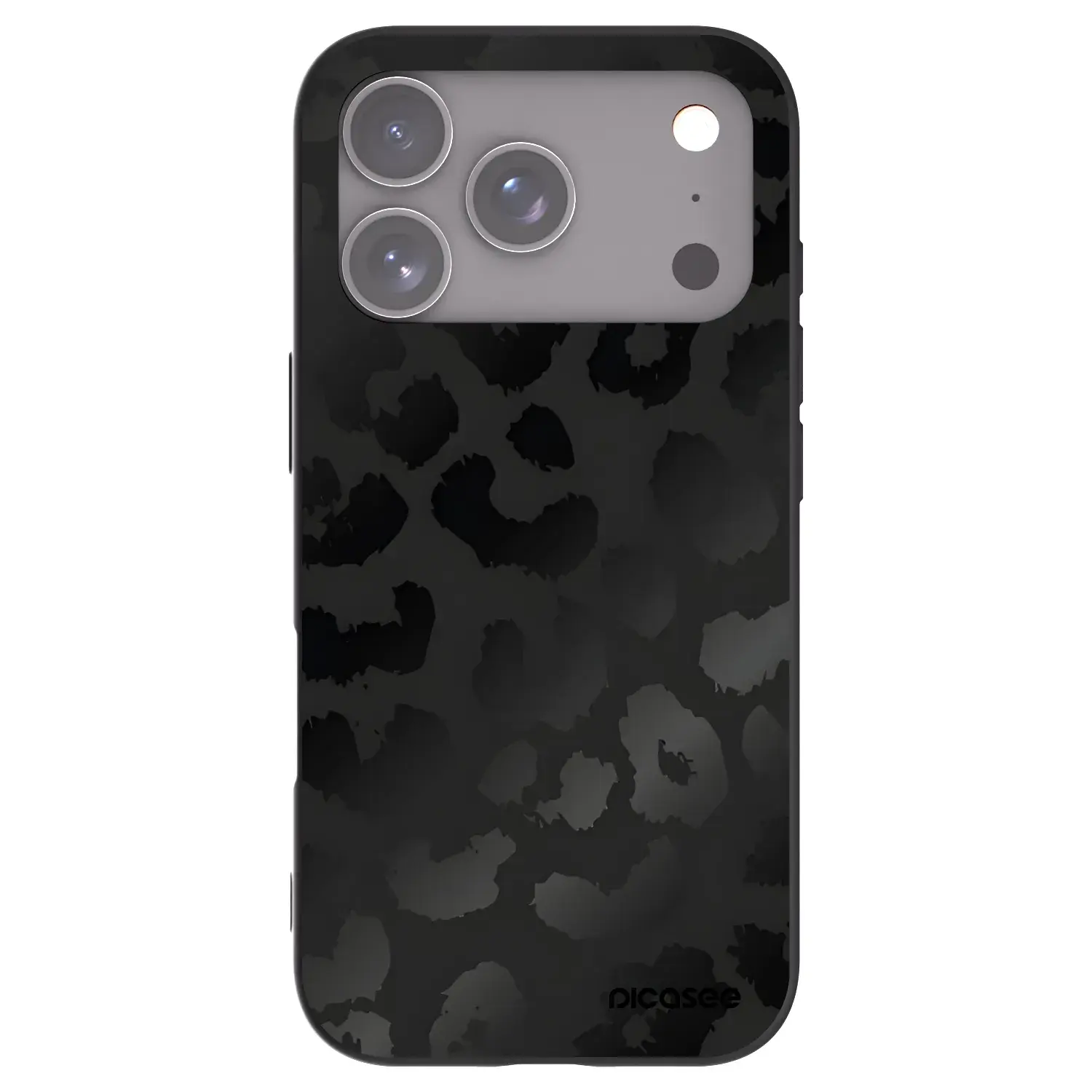 Silikonový černý obal pro Apple iPhone 17 Pro - Midnight Leopard