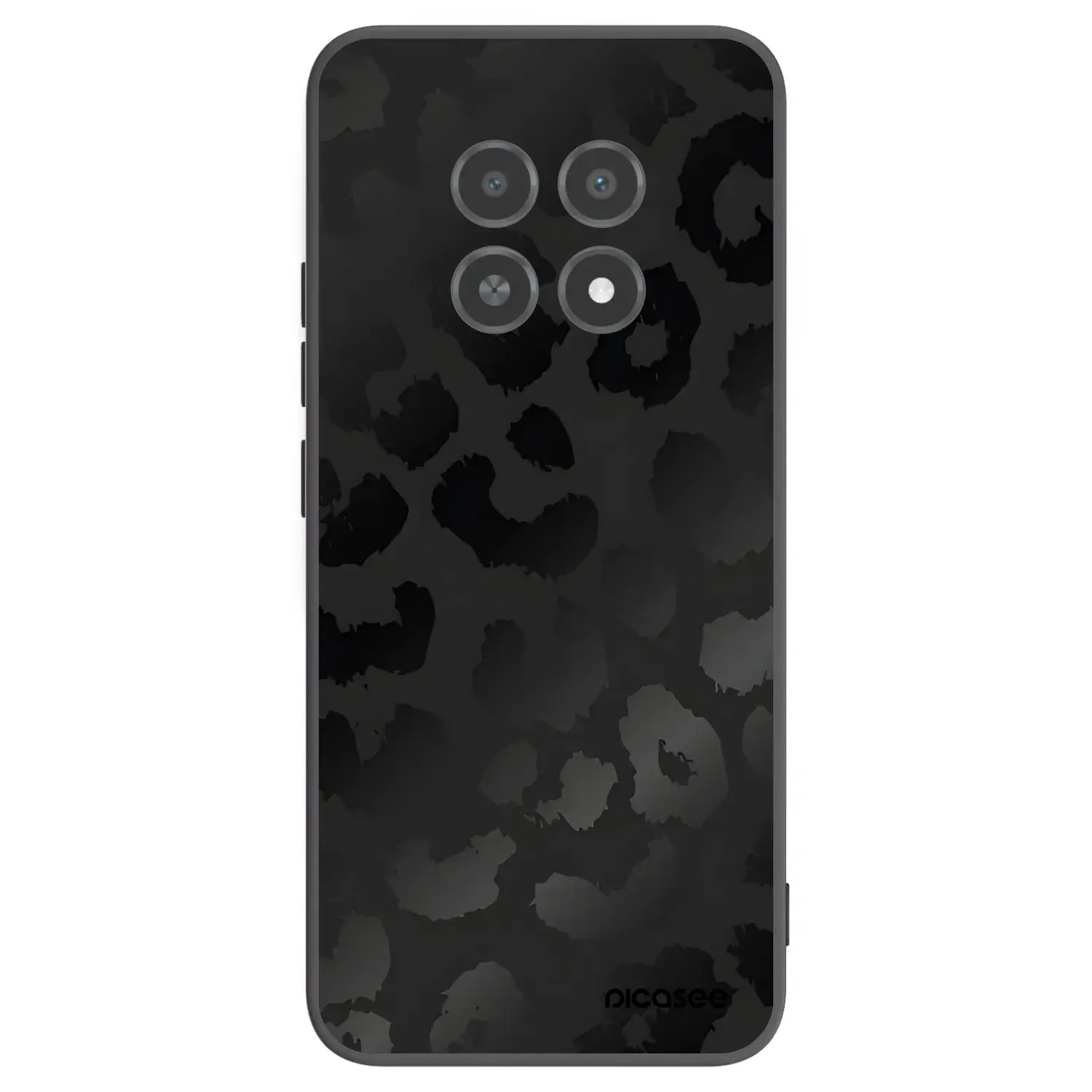 Silikonový černý obal pro Realme 12X - Midnight Leopard