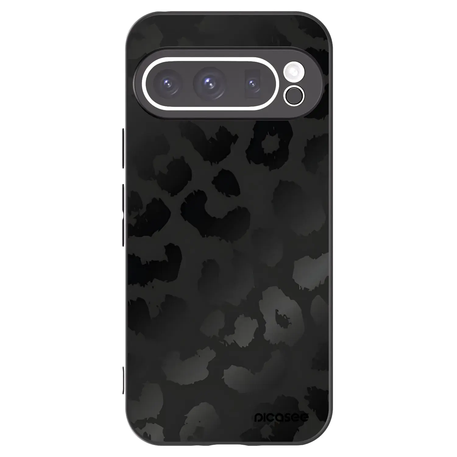 Silikonový černý obal pro Google Pixel 9 Pro XL - Midnight Leopard