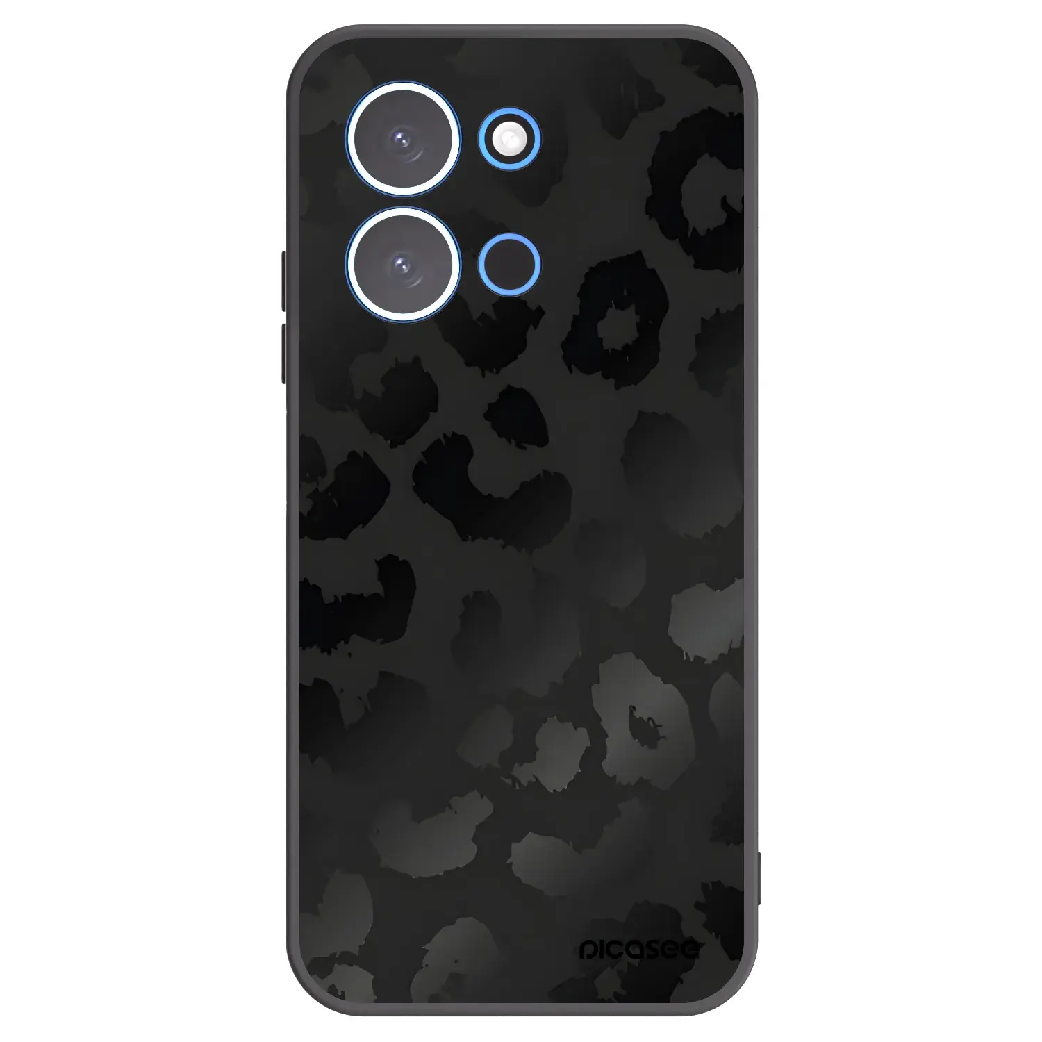 Silikonový černý obal pro Xiaomi Redmi 15C 4G - Midnight Leopard