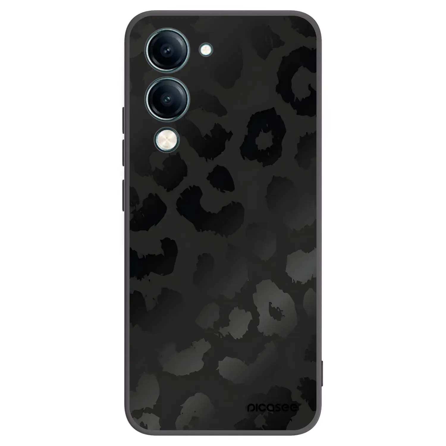 Silikonový černý obal pro Vivo Y29s 5G - Midnight Leopard