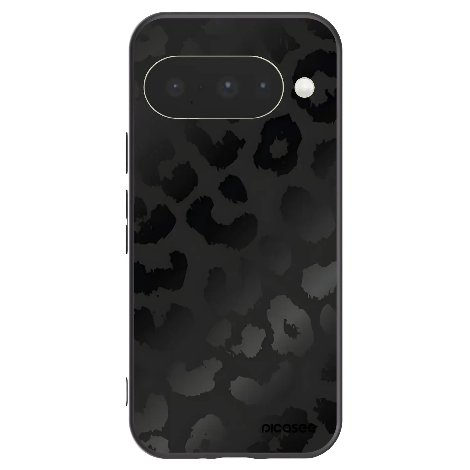 Silikonový černý obal pro Google Pixel 10 - Midnight Leopard