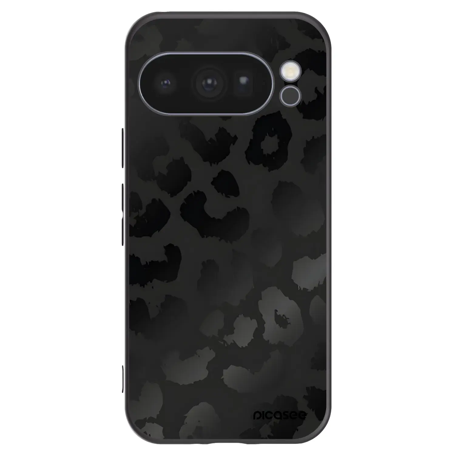 Silikonový černý obal pro Google Pixel 10 Pro - Midnight Leopard