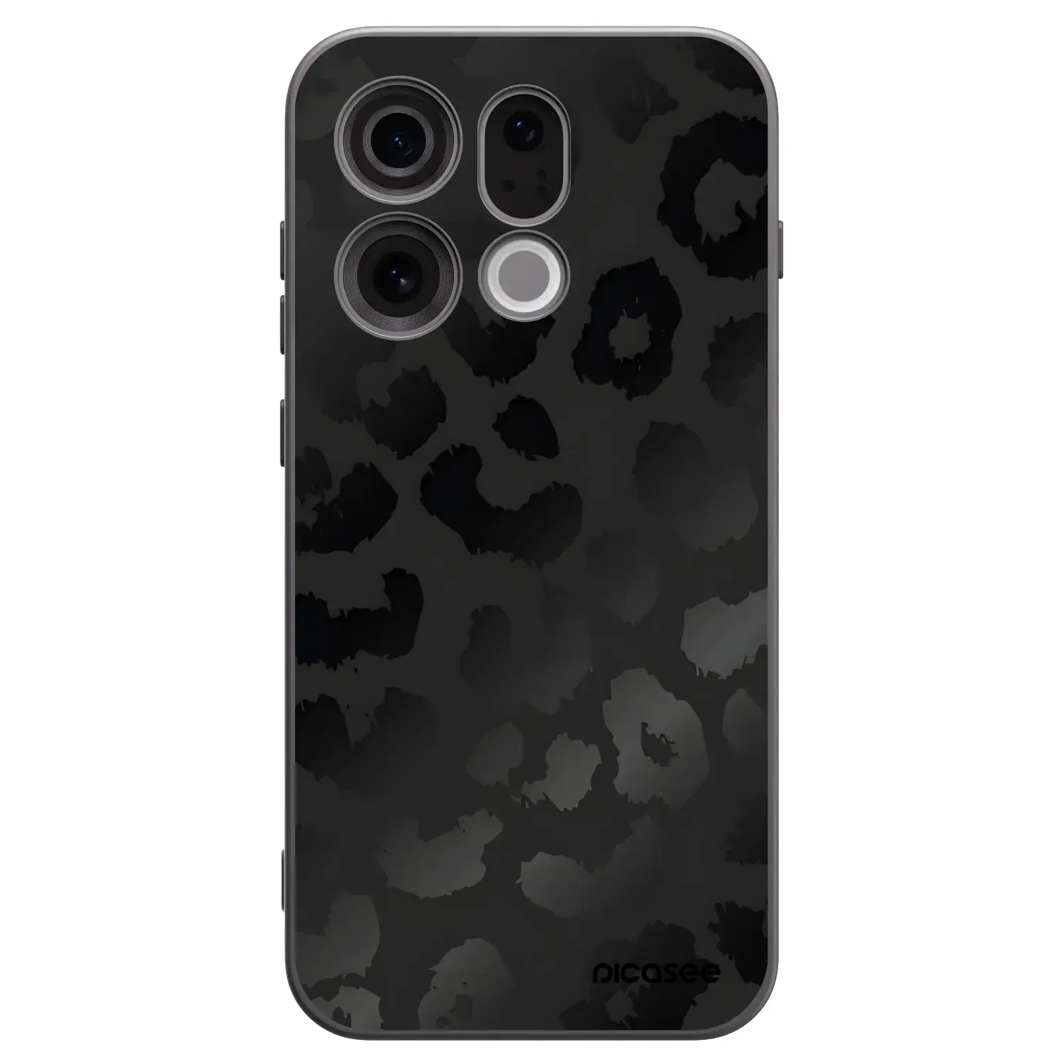Silikonový černý obal pro OPPO Find X9 - Midnight Leopard