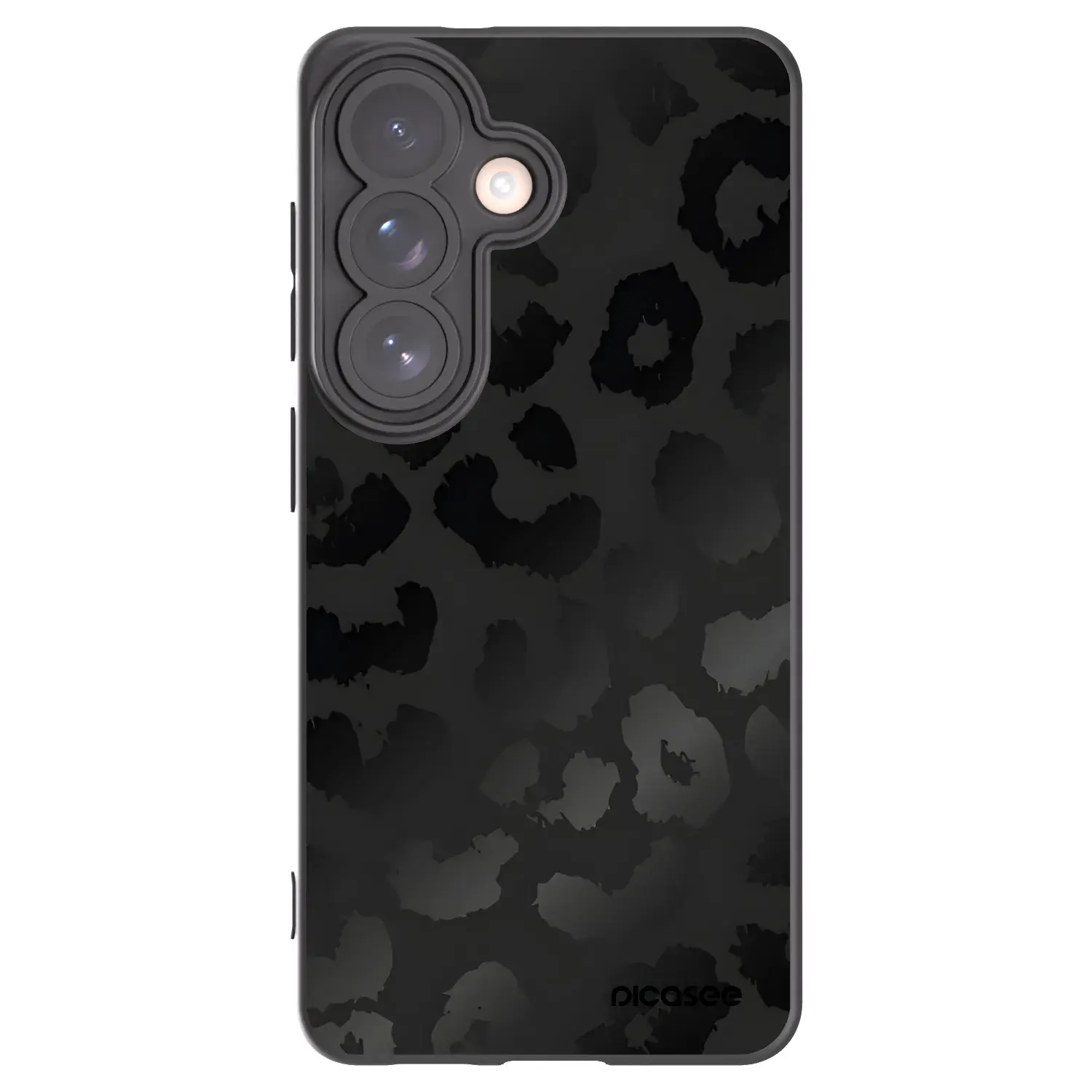 Silikonový černý obal pro Samsung Galaxy S26 - Midnight Leopard