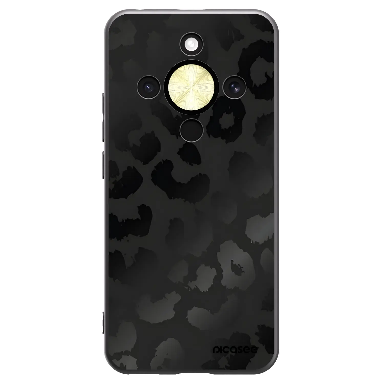Silikonový černý obal pro Honor Magic8 Lite 5G - Midnight Leopard