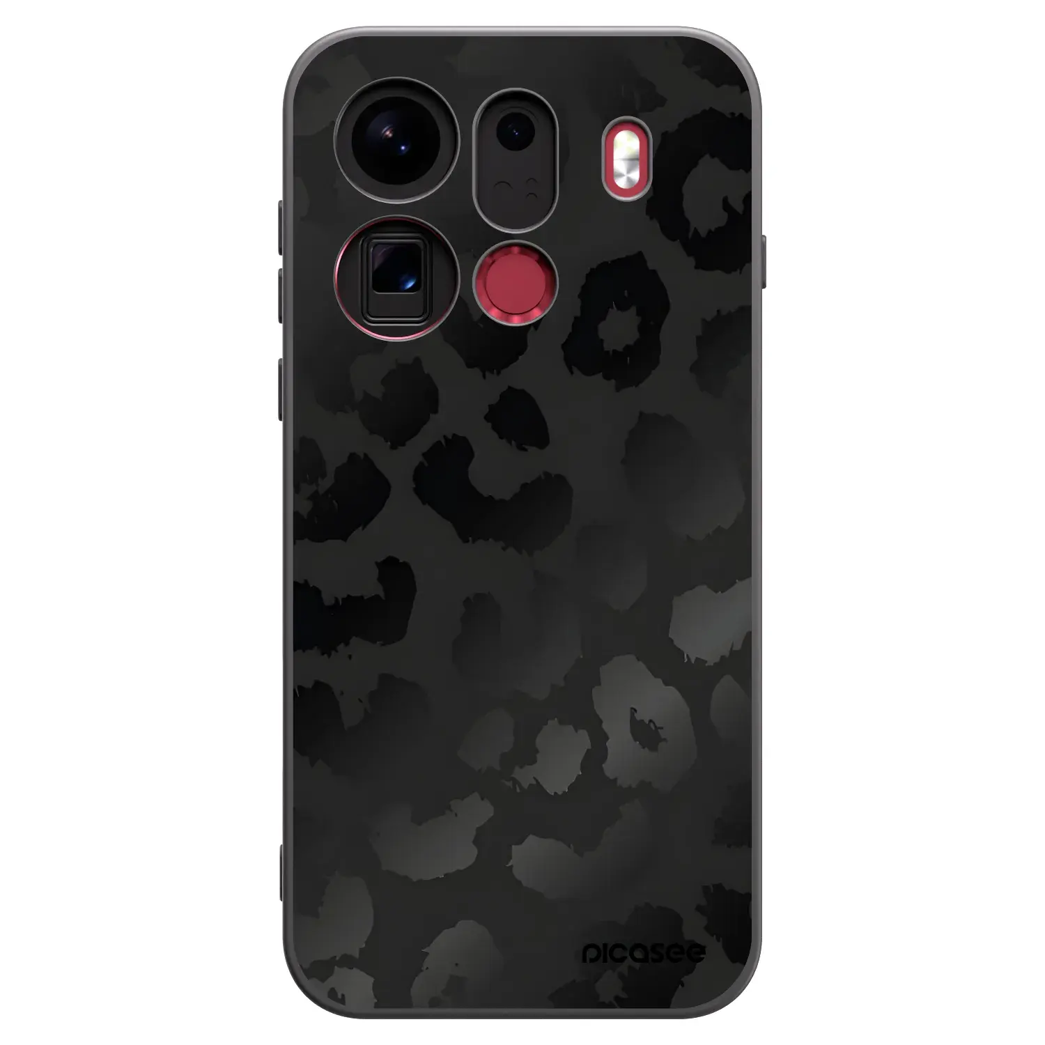 Silikonový černý obal pro OPPO Find X9 Pro - Midnight Leopard