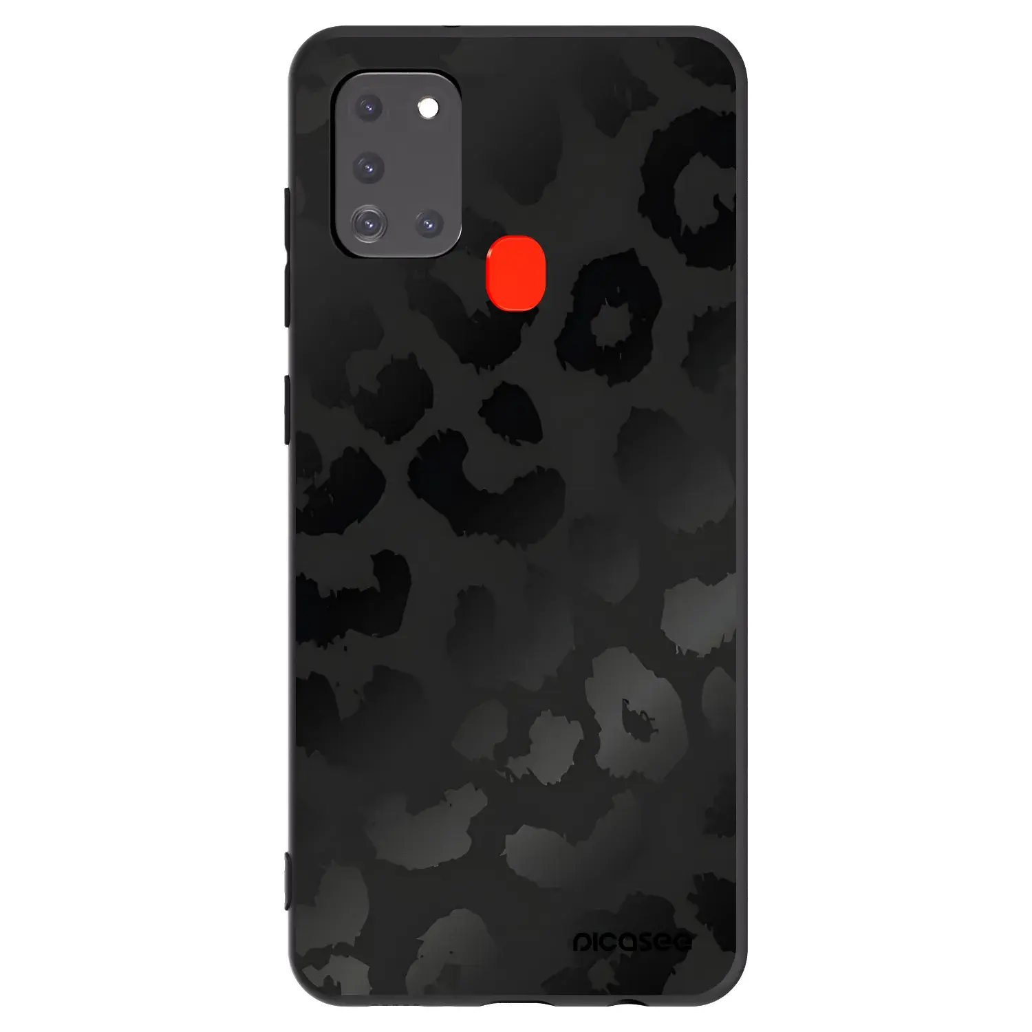 Silikonový černý obal pro Samsung Galaxy A21s - Midnight Leopard