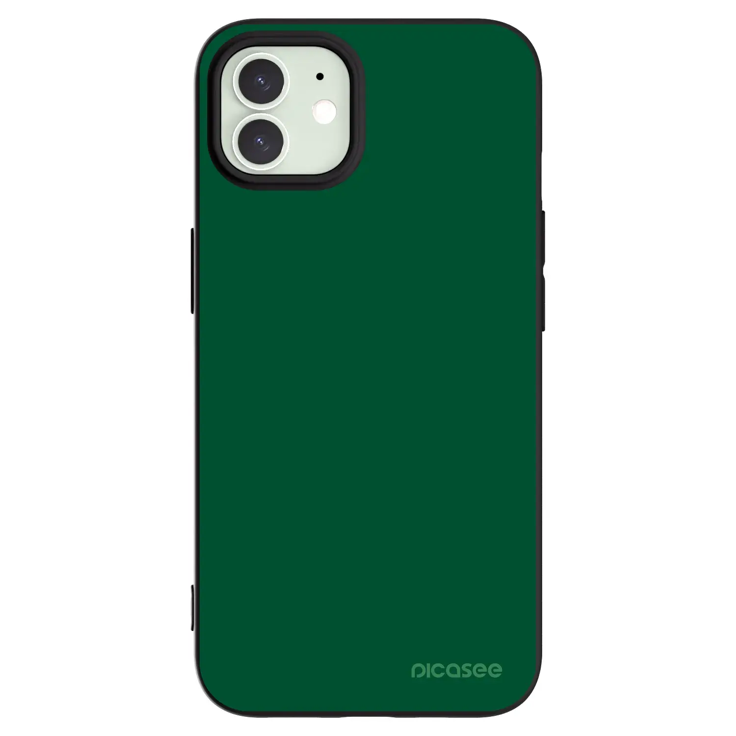 Silikonový černý obal pro Apple iPhone 12 - Green Gleam
