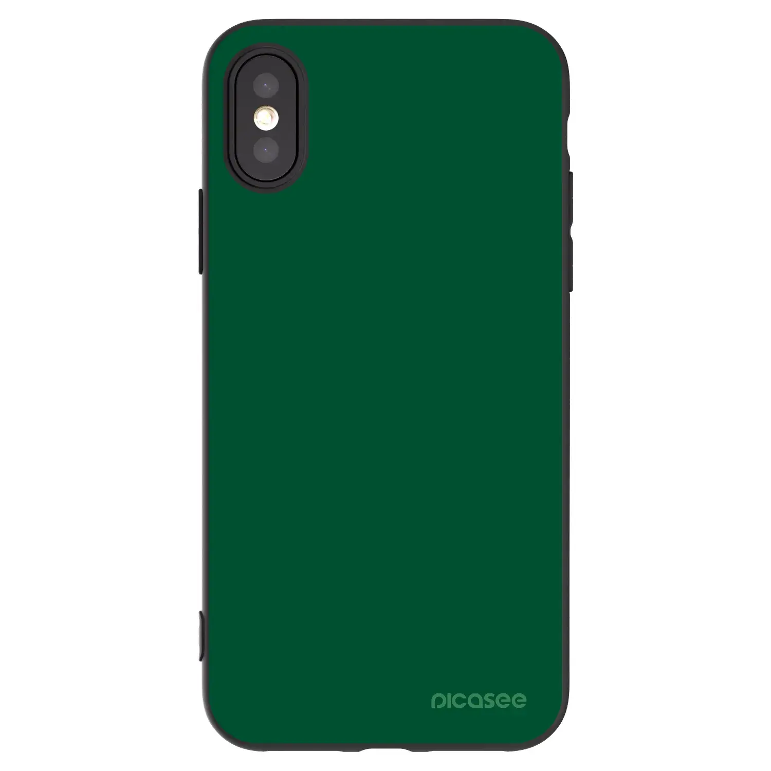 Silikonový černý obal pro Apple iPhone X/XS - Green Gleam
