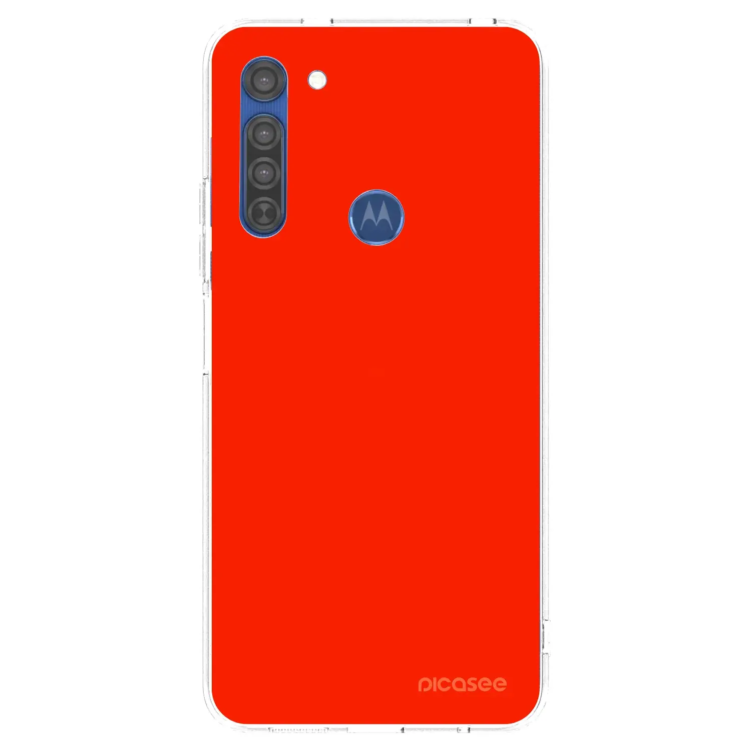 Silikonový průhledný obal pro Motorola Moto G8 - Maranello Red