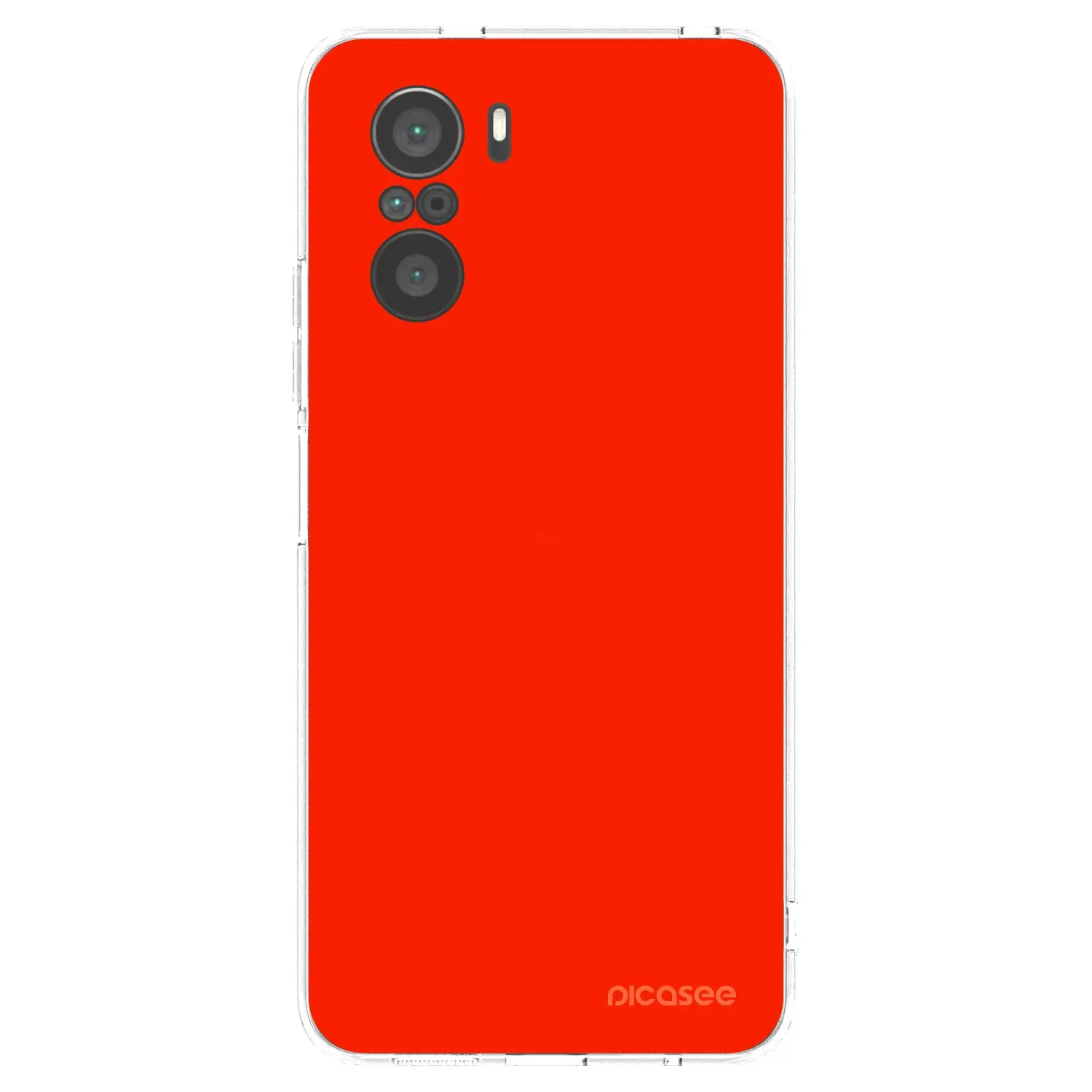 Silikonový průhledný obal pro Xiaomi Poco F3 - Maranello Red