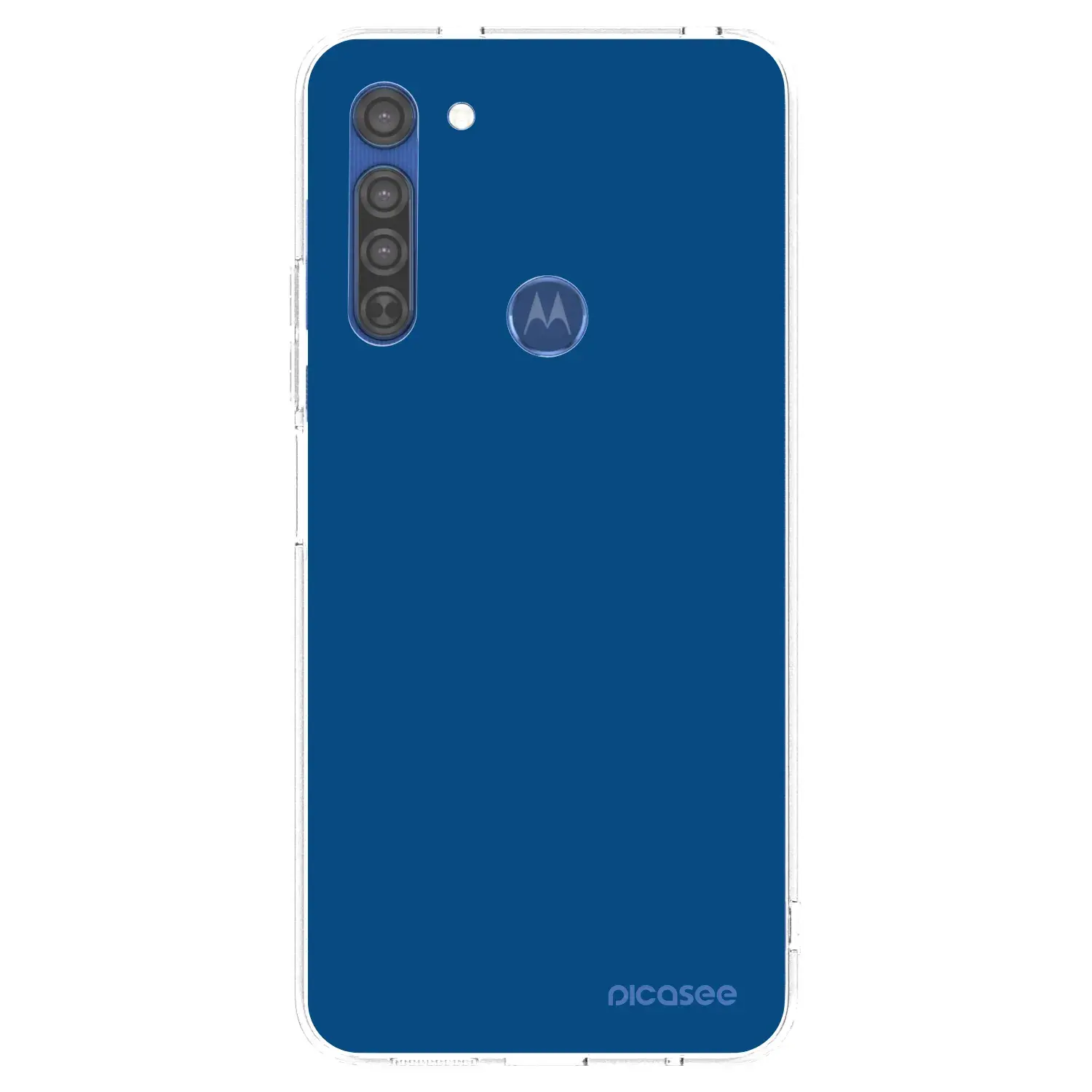 Silikonový průhledný obal pro Motorola Moto G8 - Navy Blue