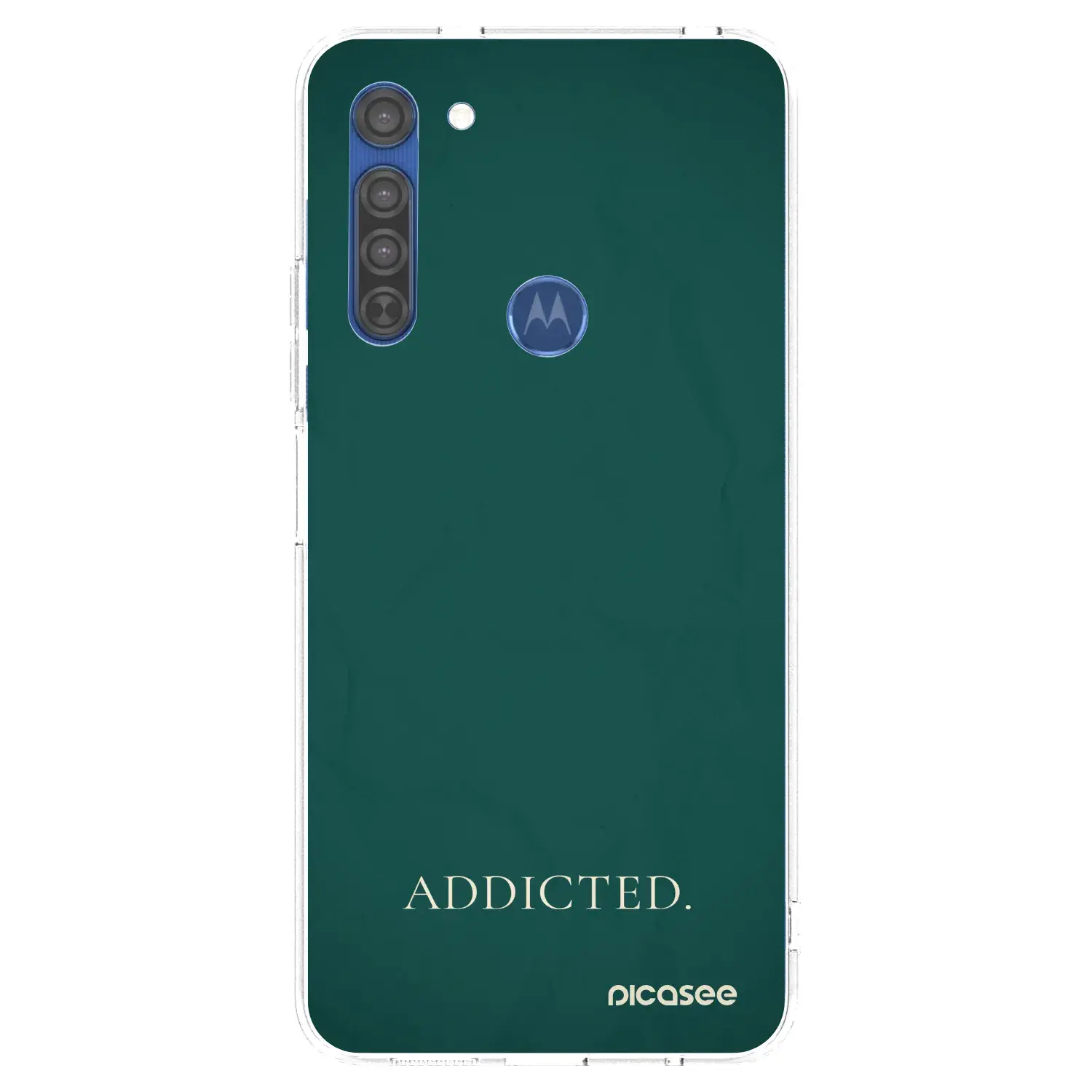 Silikonový průhledný obal pro Motorola Moto G8 - Addicted