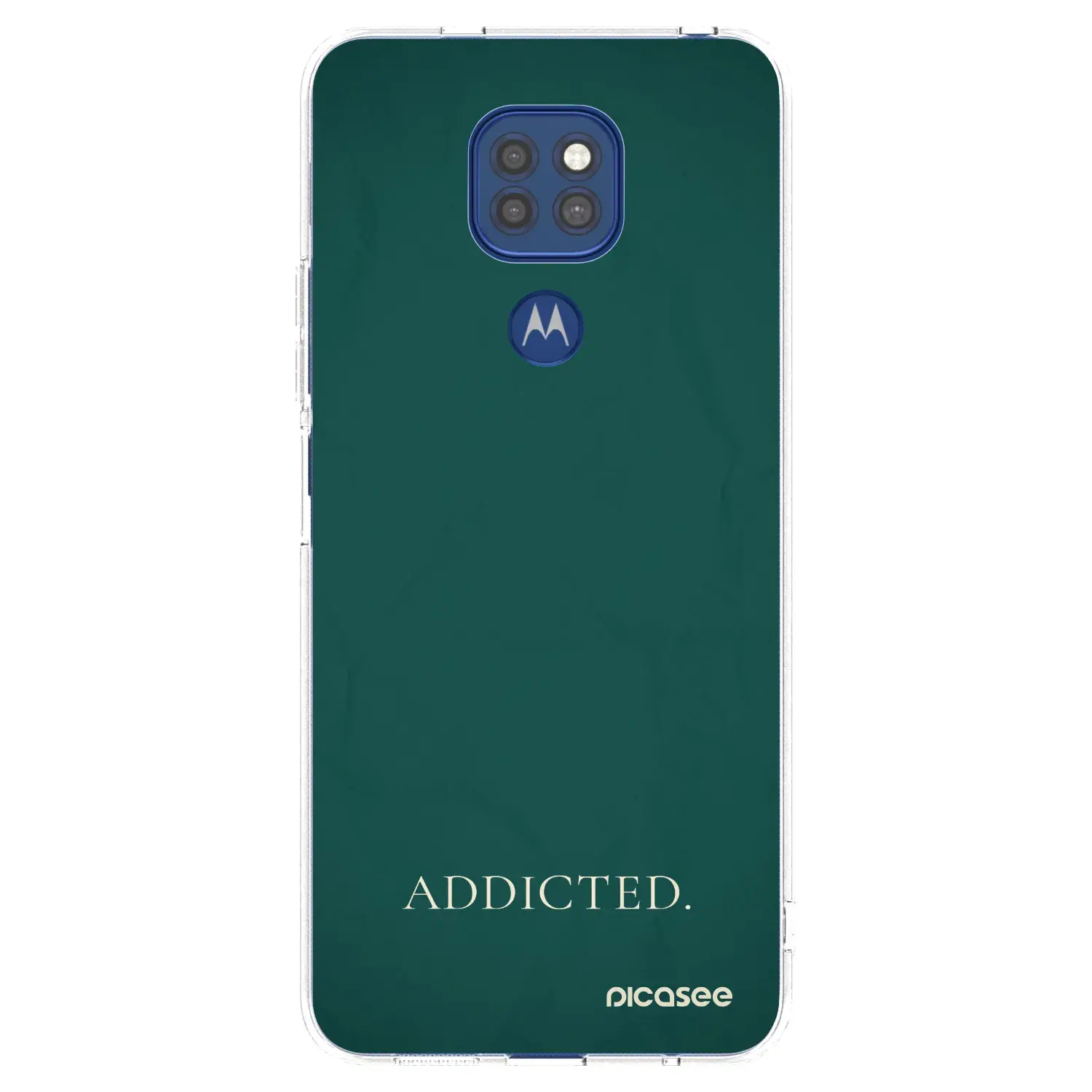 Silikonový průhledný obal pro Motorola Moto G9 Play - Addicted
