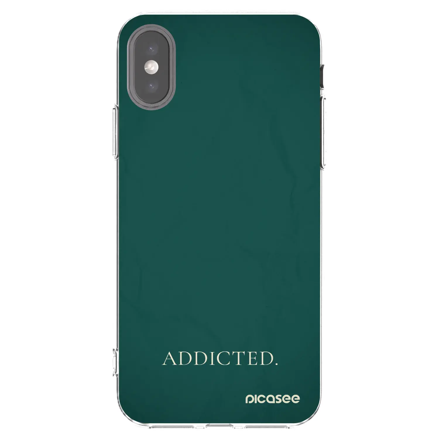 Silikonový průhledný obal pro Apple iPhone X/XS - Addicted