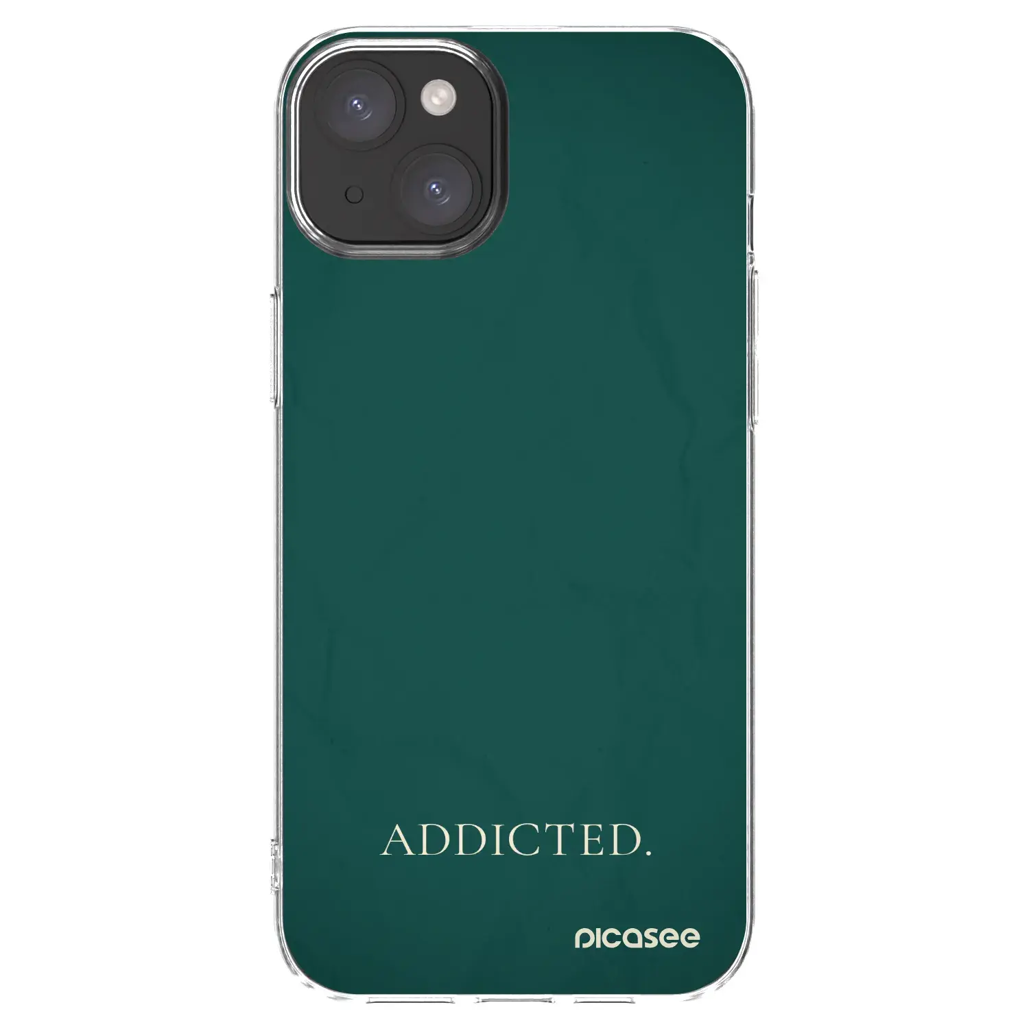 Silikonový průhledný obal pro Apple iPhone 15 Plus - Addicted
