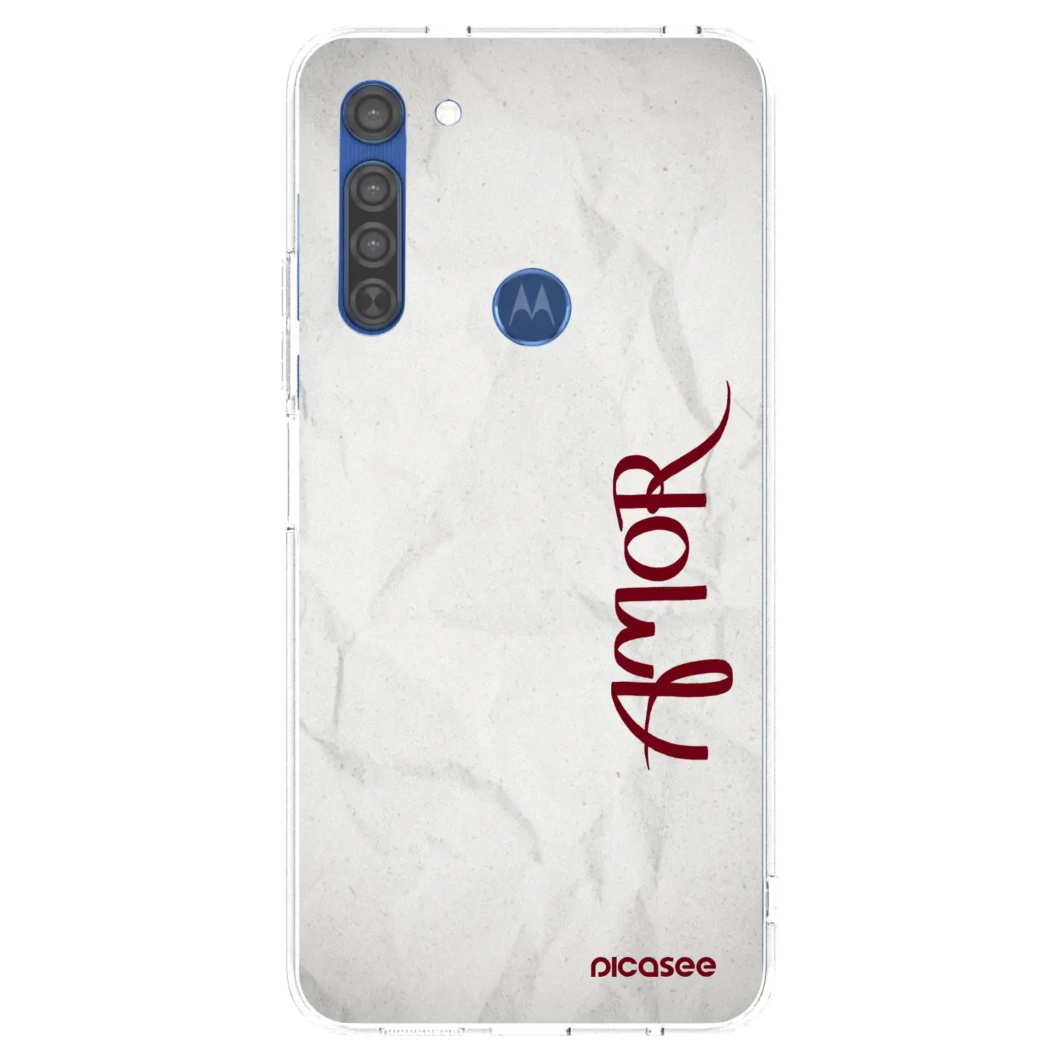 Silikonový průhledný obal pro Motorola Moto G8 - Amor
