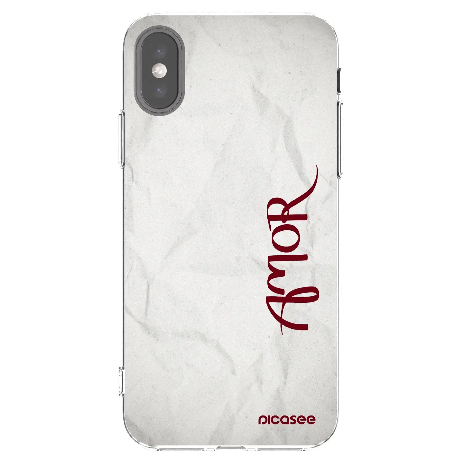 Silikonový průhledný obal pro Apple iPhone X/XS - Amor