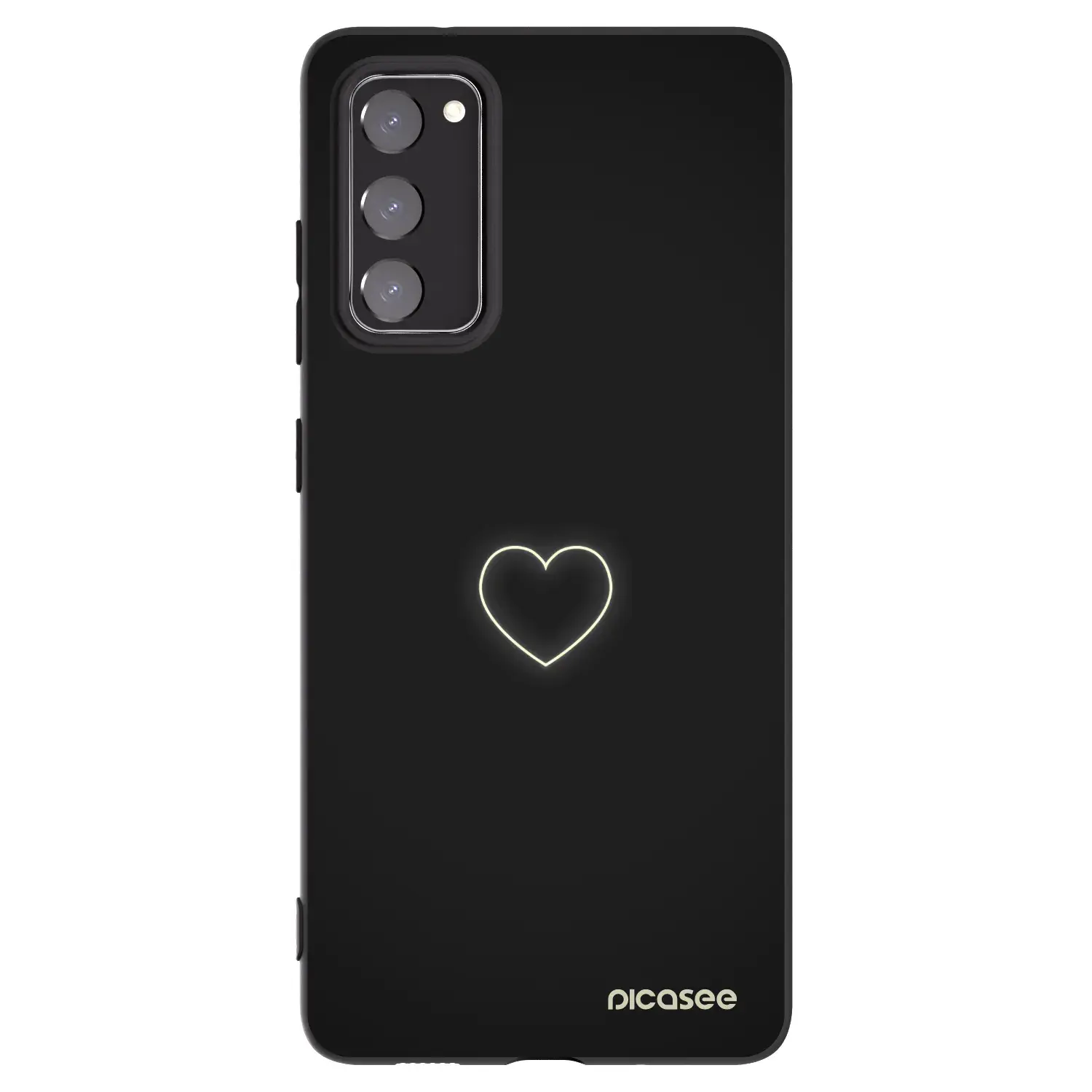 Silikonový černý obal pro Samsung Galaxy S20 FE - Heart
