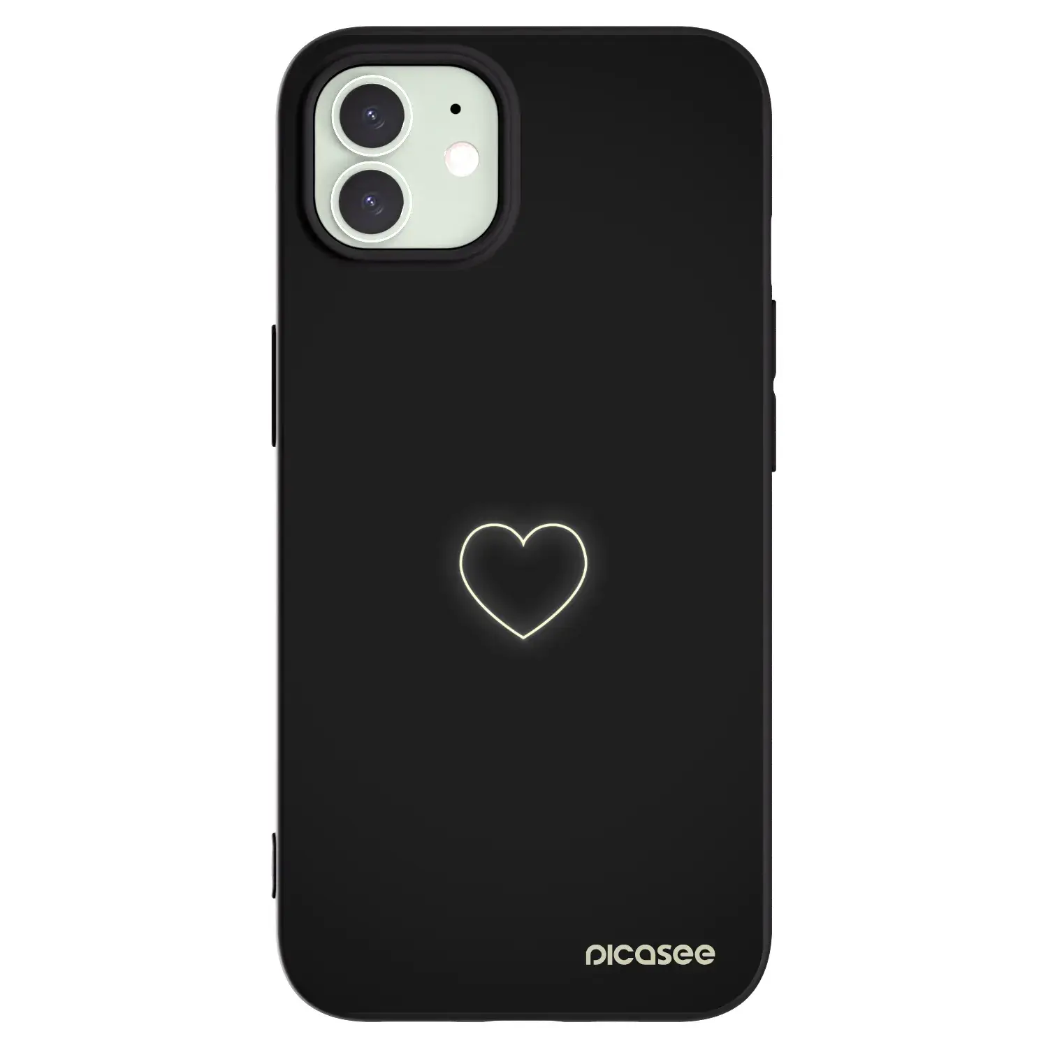 Silikonový černý obal pro Apple iPhone 12 Pro - Heart