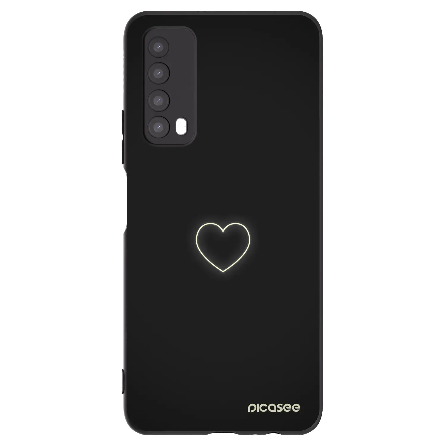 Silikonový černý obal pro Huawei P Smart 2021 - Heart