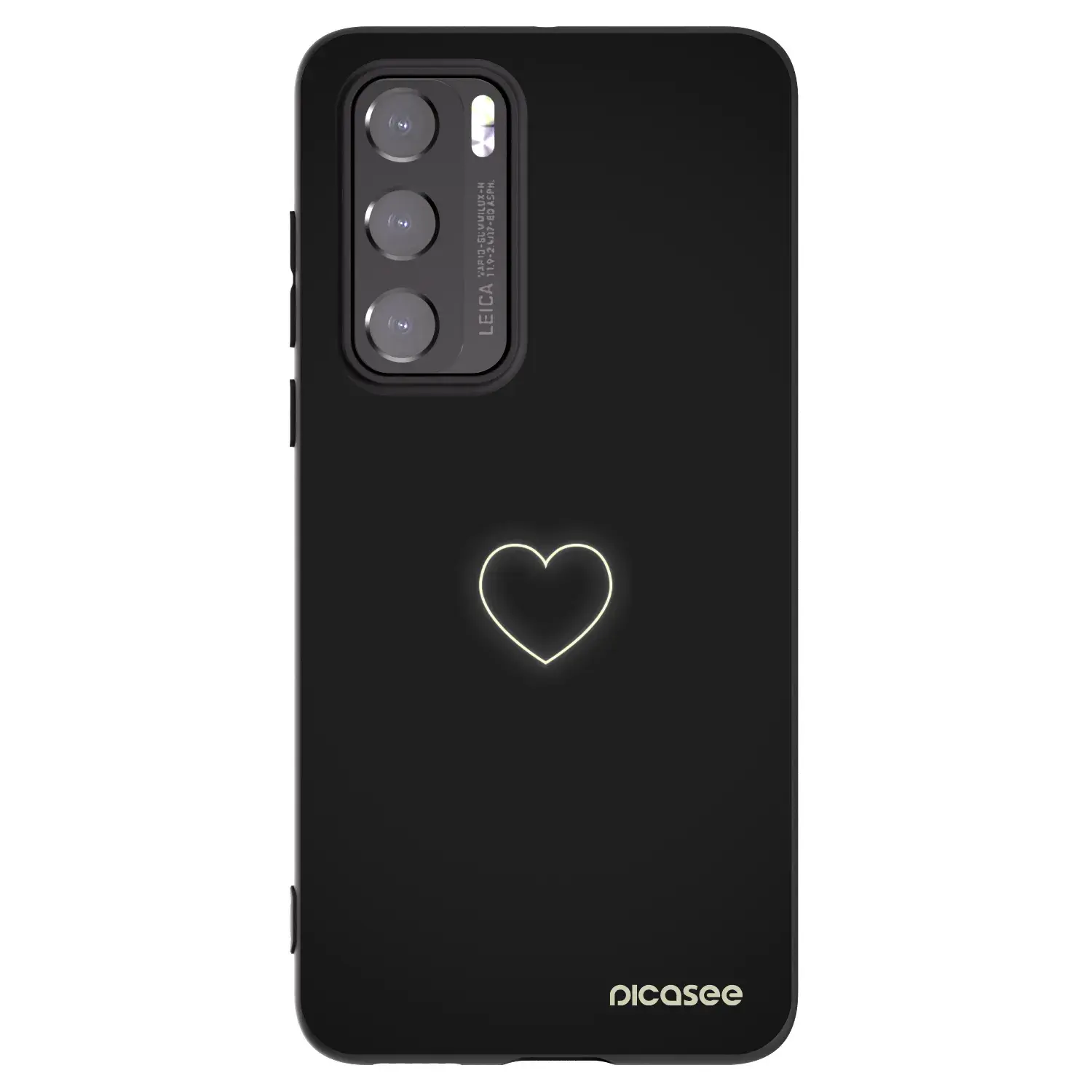 Silikonový černý obal pro Huawei P40 - Heart