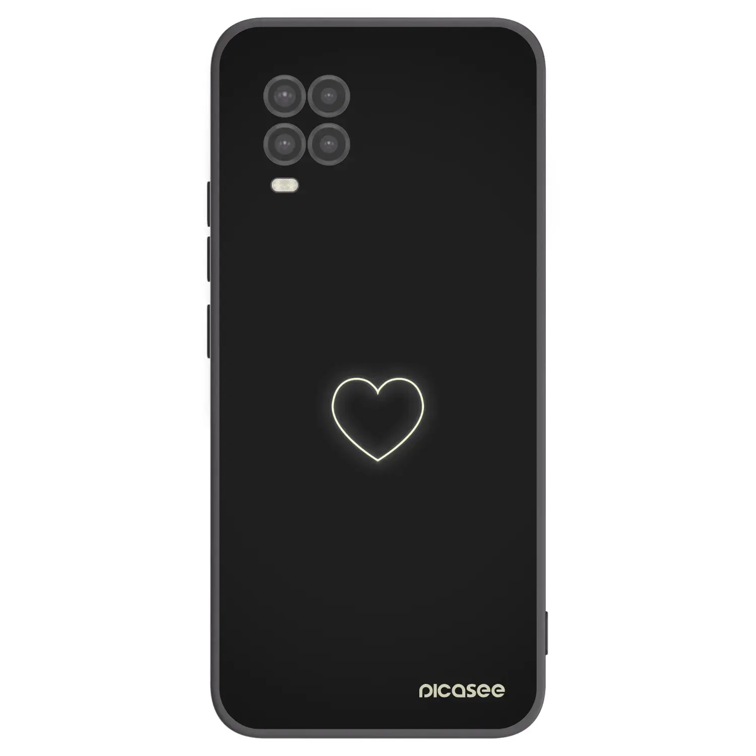 Silikonový černý obal pro Xiaomi Mi 10 Lite - Heart