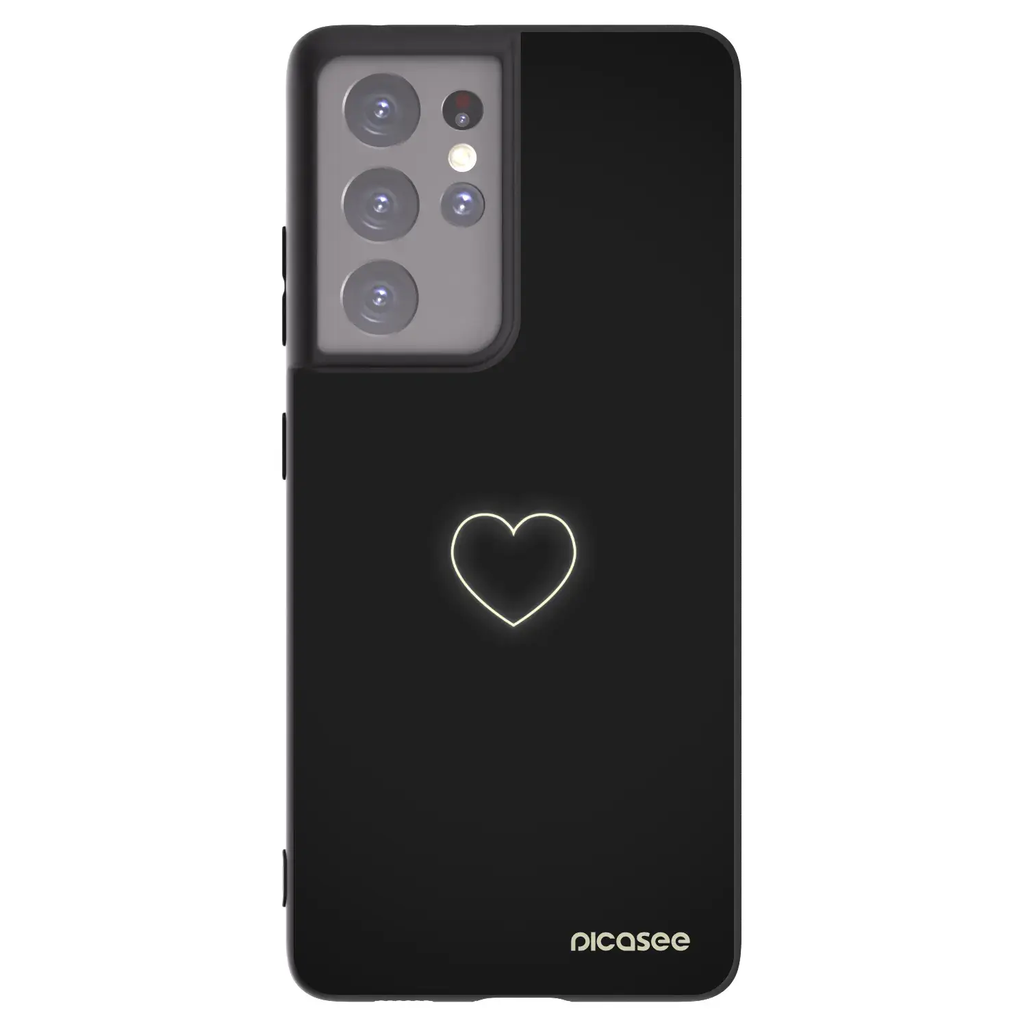 Silikonový černý obal pro Samsung Galaxy S21 Ultra 5G G998B - Heart
