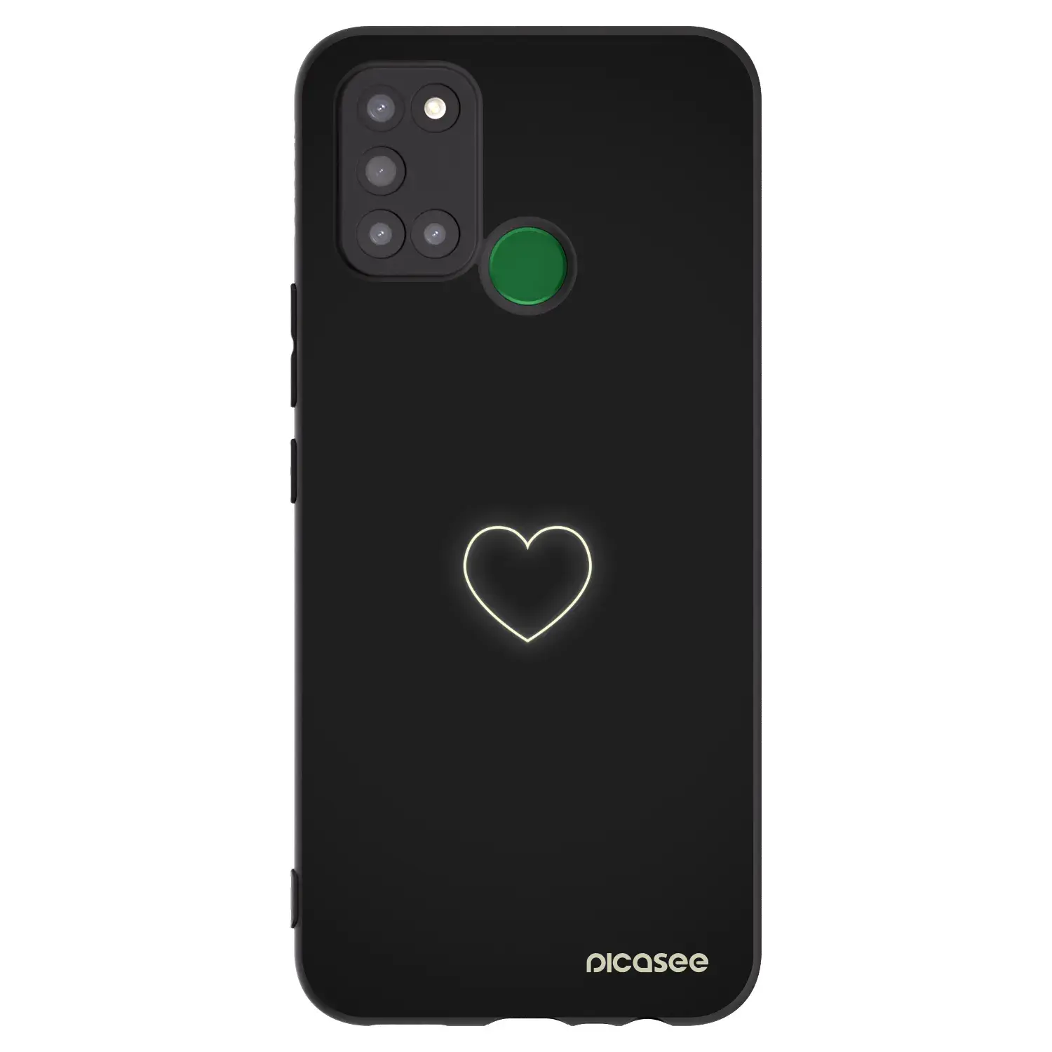 Silikonový černý obal pro Realme 7i - Heart