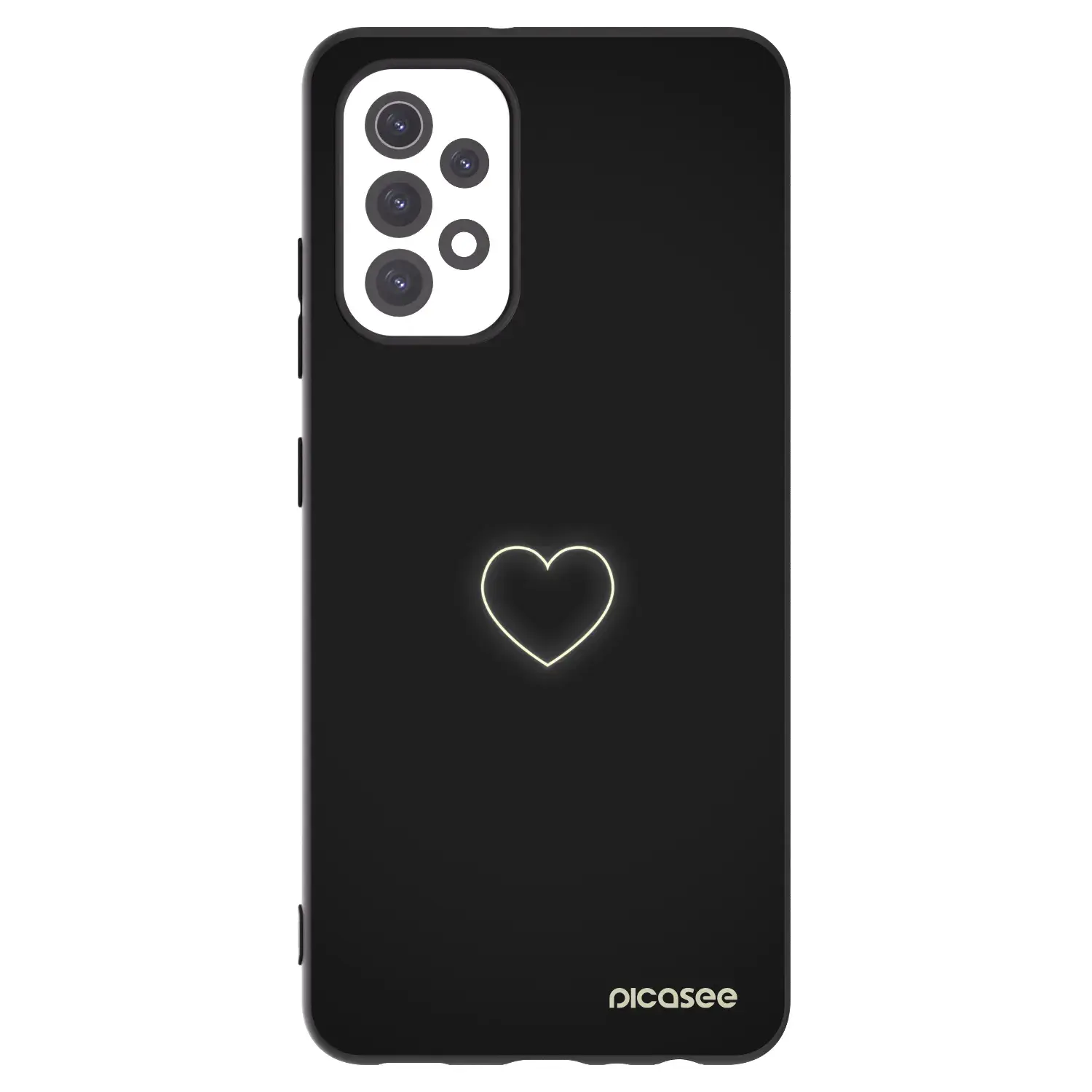 Silikonový černý obal pro Samsung Galaxy A32 5G A326B - Heart