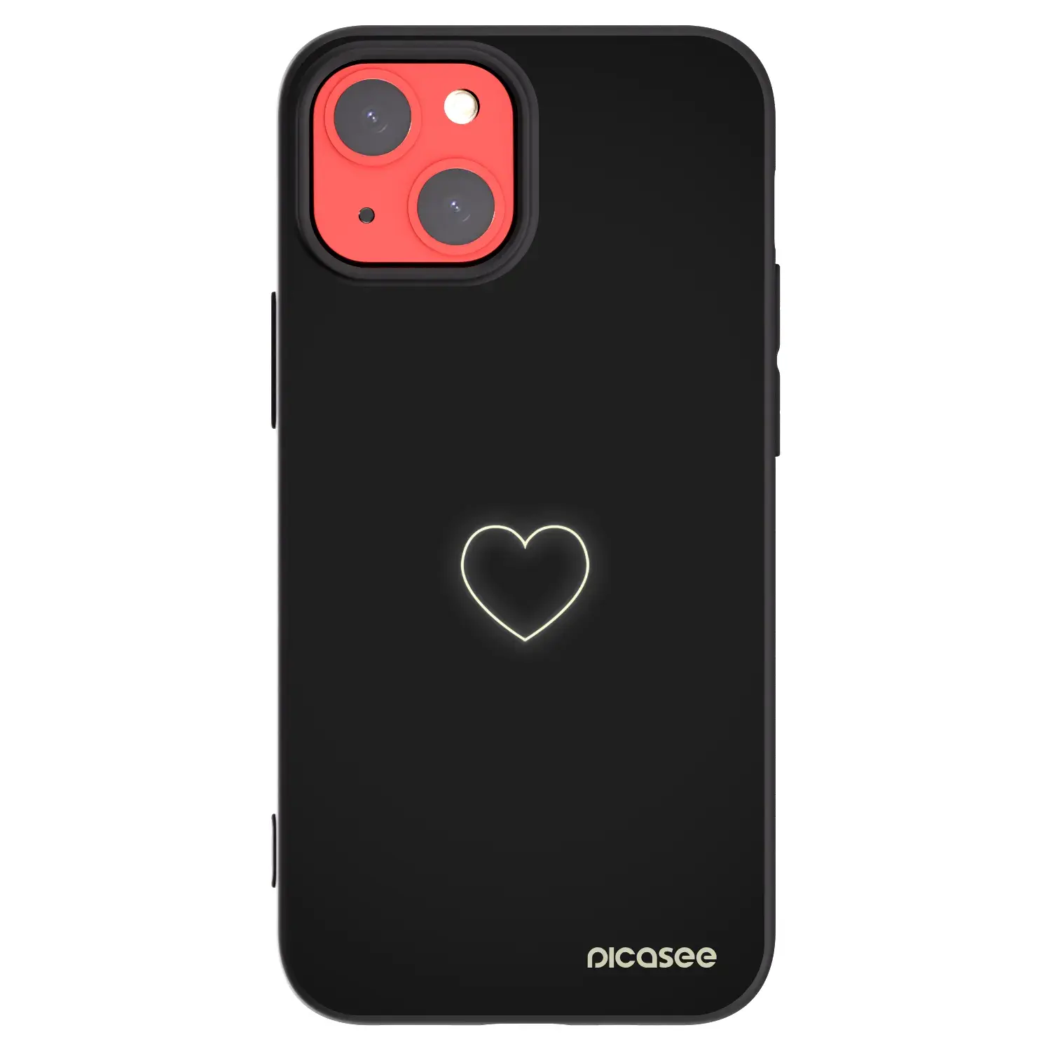 Silikonový černý obal pro Apple iPhone 13 mini - Heart