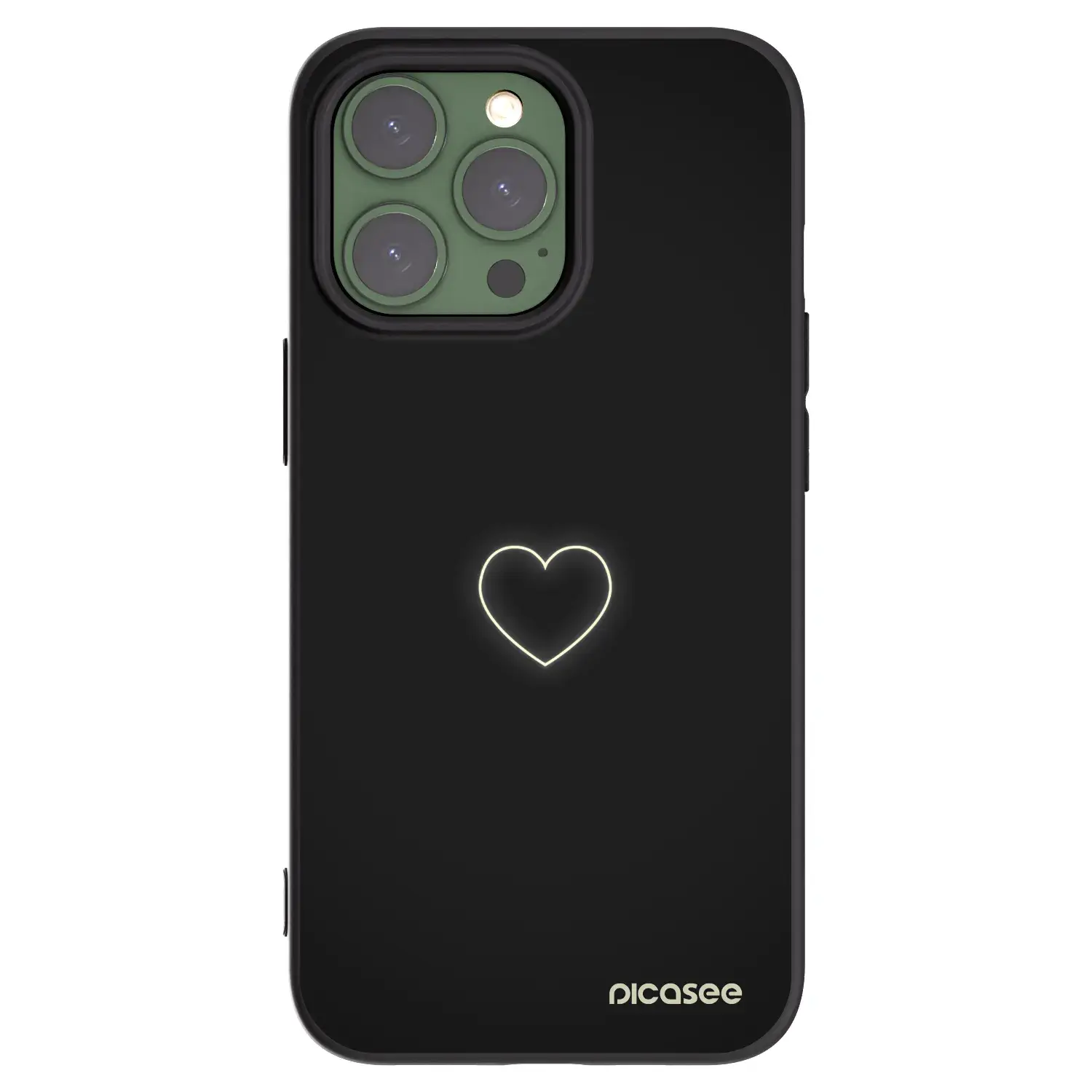 Silikonový černý obal pro Apple iPhone 13 Pro - Heart