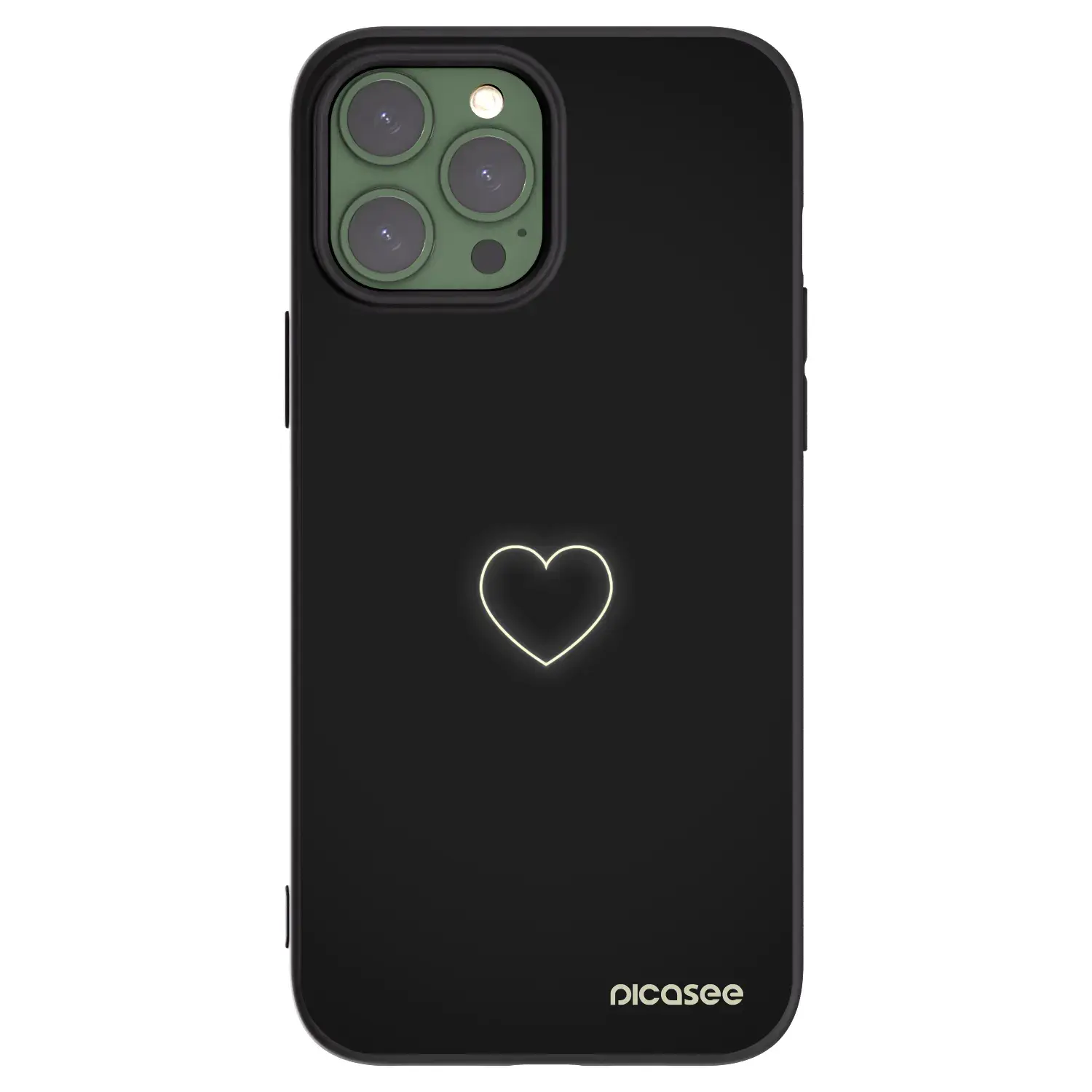 Silikonový černý obal pro Apple iPhone 13 Pro Max - Heart