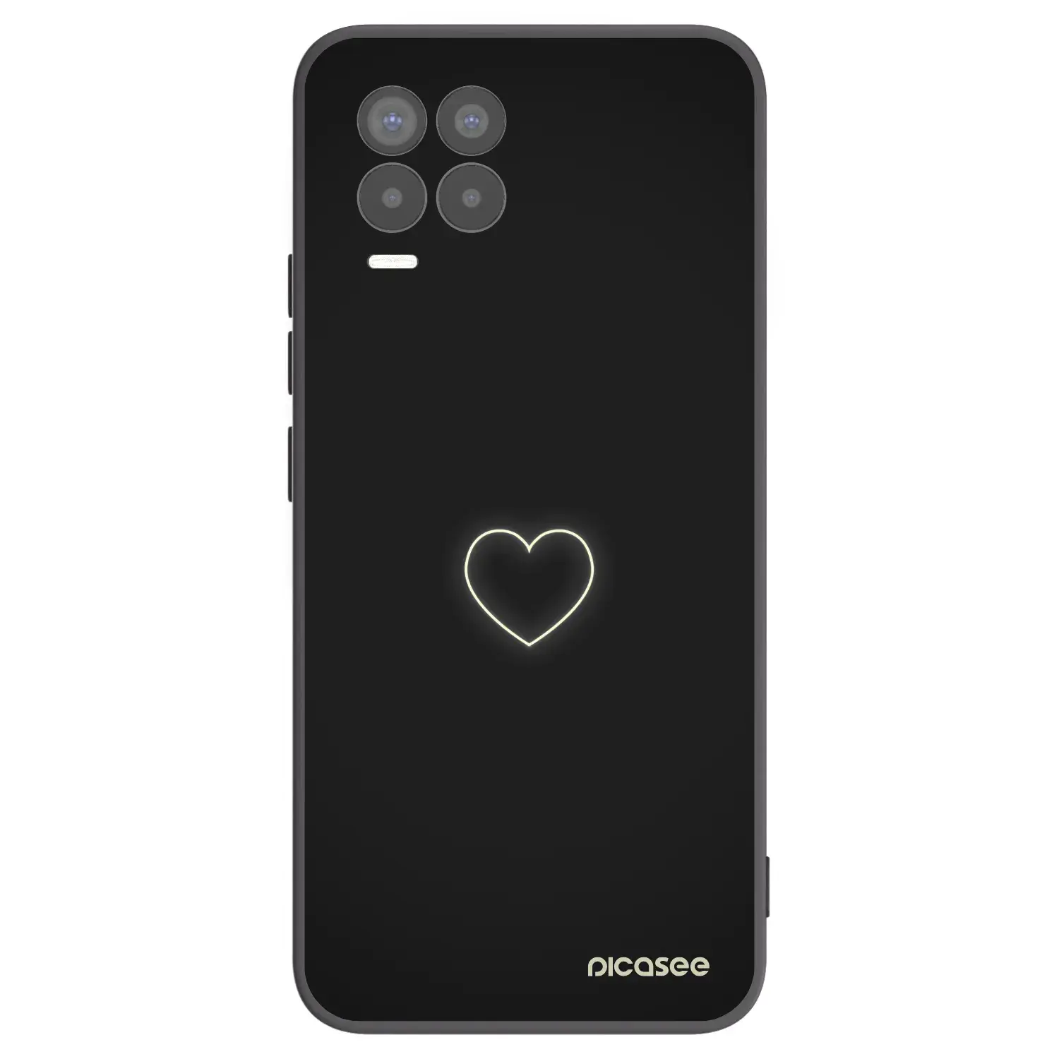 Silikonový černý obal pro Realme 8 Pro - Heart